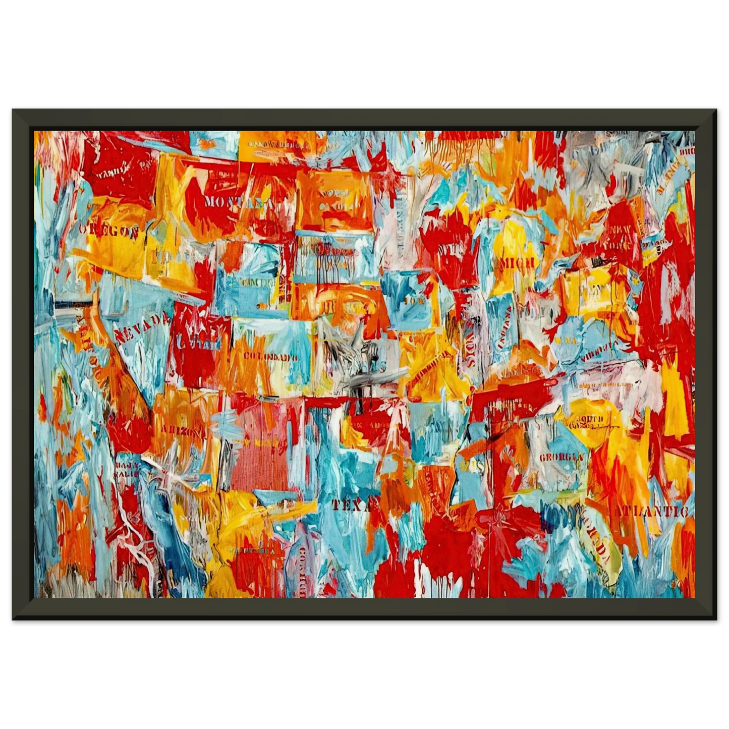 Jasper Johns MAP Framed Art Print - Aluminum Frame - 60x80 cm / 24x32 inches