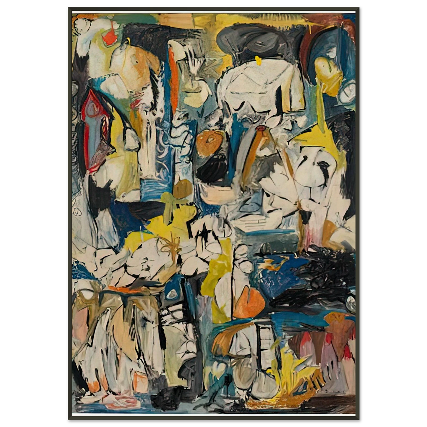 Helen Frankenthaler Village 1951 Framed Art Print - Aluminum Frame - 21x29.7 cm / 8x12"