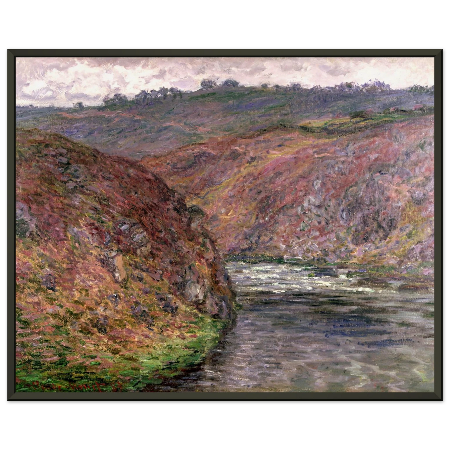 claude monet Valley of the Creuse Grey Day Framed Art Print - Aluminum Frame - 60x80 cm / 24x32 inches