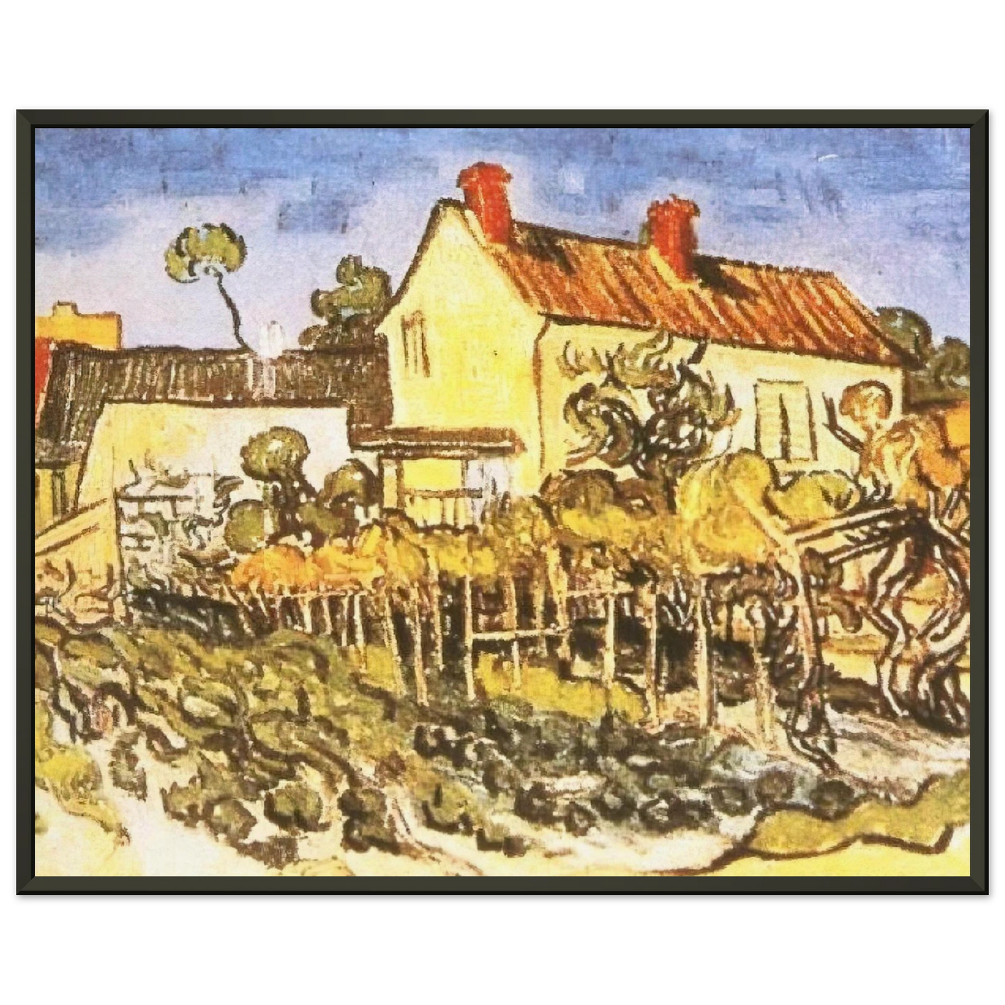 Vincent van Gogh  The House of Pere Eloi Framed Art Print  - Aluminum Frame - 60x80 cm / 24x32 inches