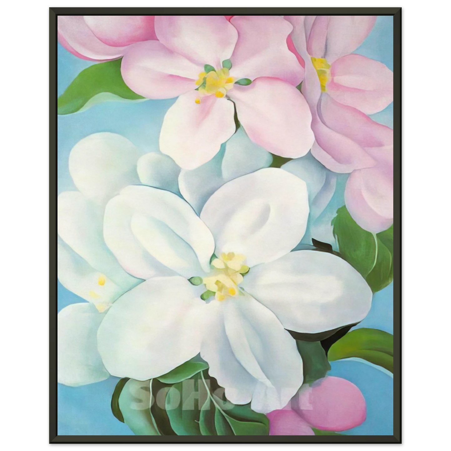 Georgia OKeeffe Apple Blossoms Framed Art Print - Aluminum Frame - 60x80 cm / 24x32 inches