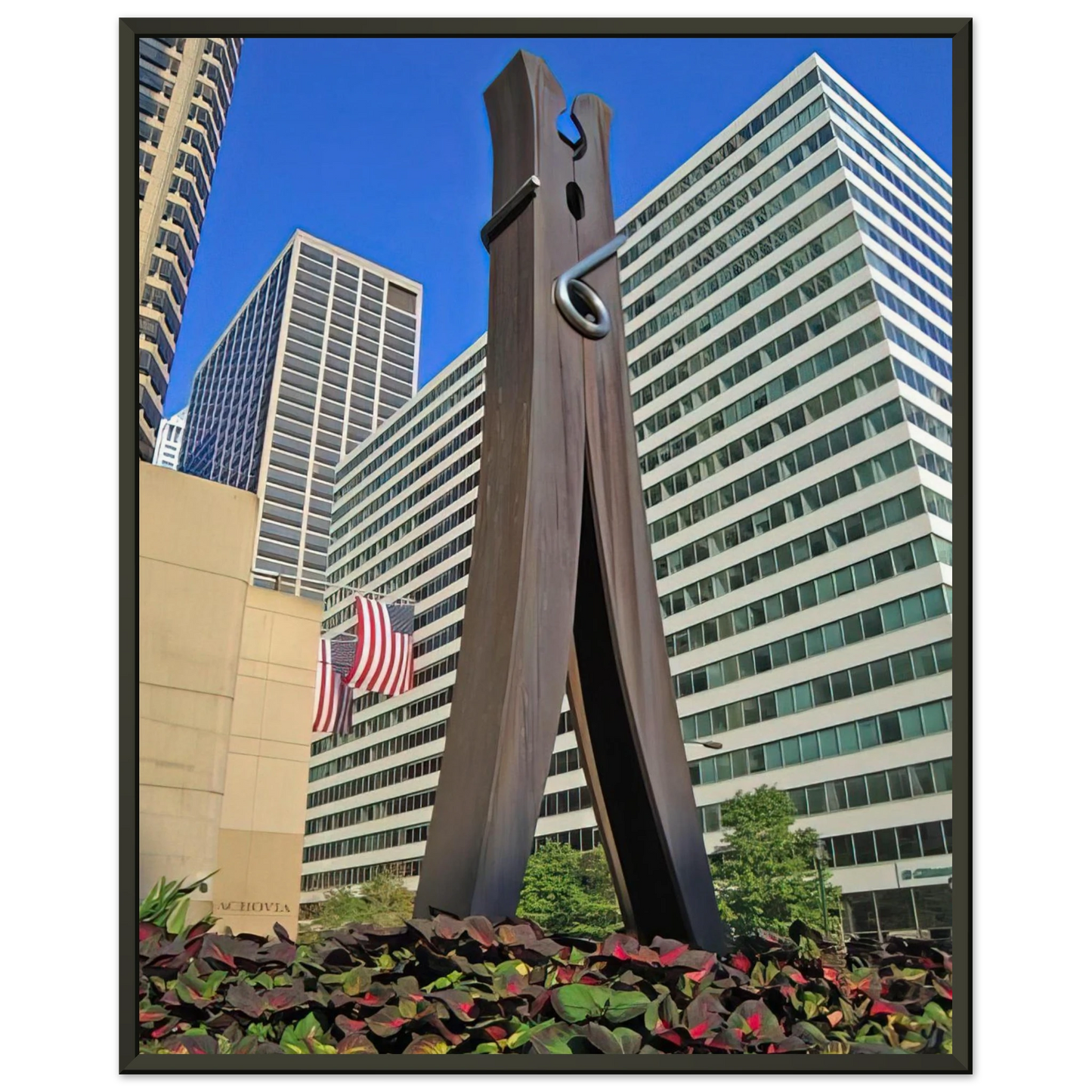 Claes Oldenburg CLOTHESPIN 1976 Framed Art Print - Aluminum Frame - 60x80 cm / 24x32 inches