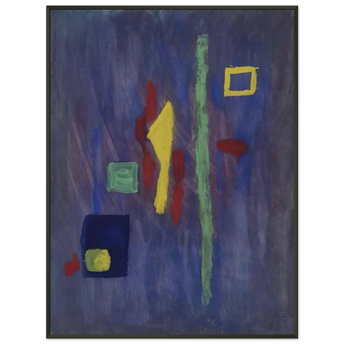 Barnett Newman Untitled Red Yellow and Green Forms on a Purple Ground Framed Art Print - Aluminum Frame - 60x80 cm / 24x32 inches
