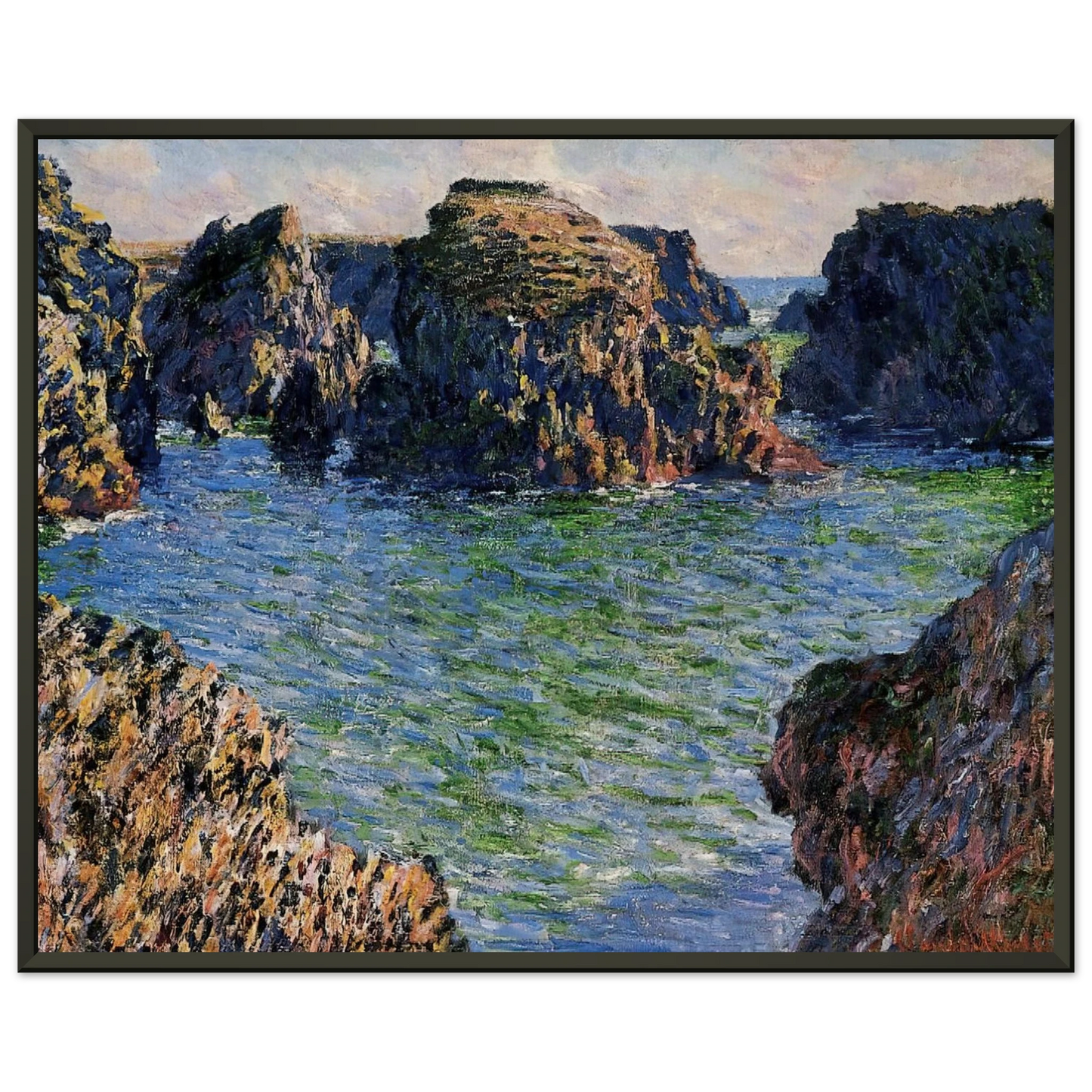 claude monet  Coming into PortGoulphar BelleIle Framed Art Print  - Aluminum Frame - 60x80 cm / 24x32 inches