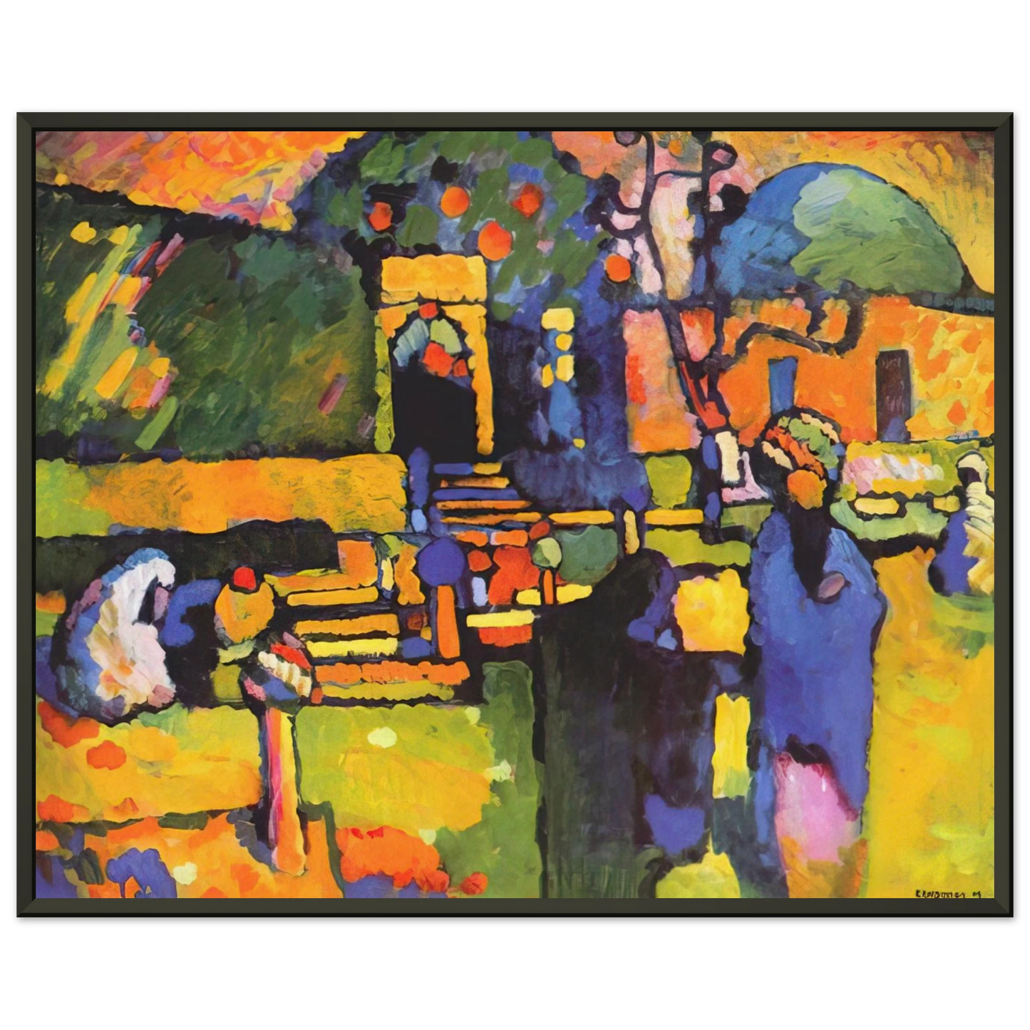 Wassily Kandinsky  ARABS I CEMETERY 1909 Framed Art Print  - Aluminum Frame - 60x80 cm / 24x32 inches