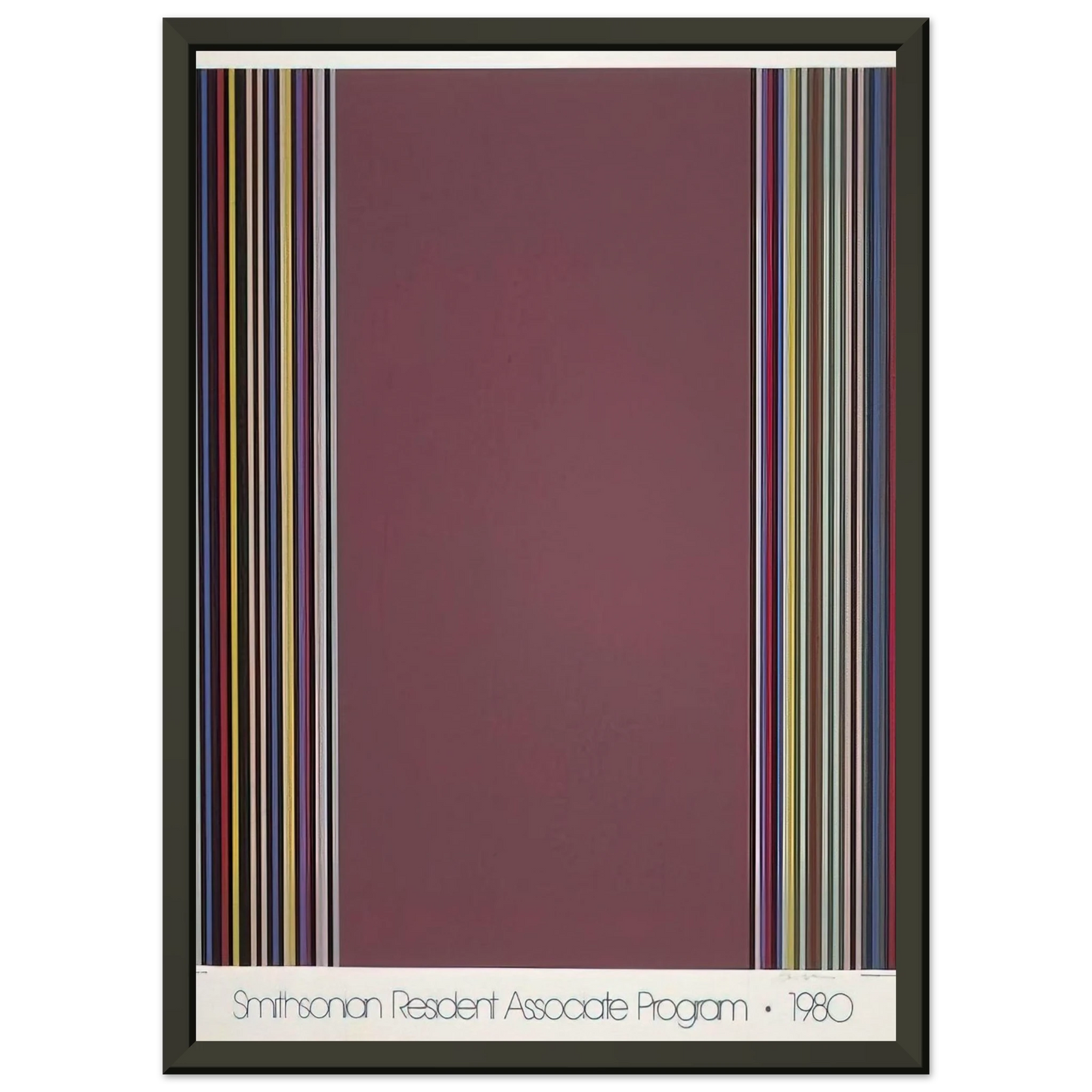 Gene Davis Smithsonian Resident Associates Program 1980 15th Anniversary Poster 1980 Framed Art Print - Aluminum Frame - 40x50 cm / 16x20 inches