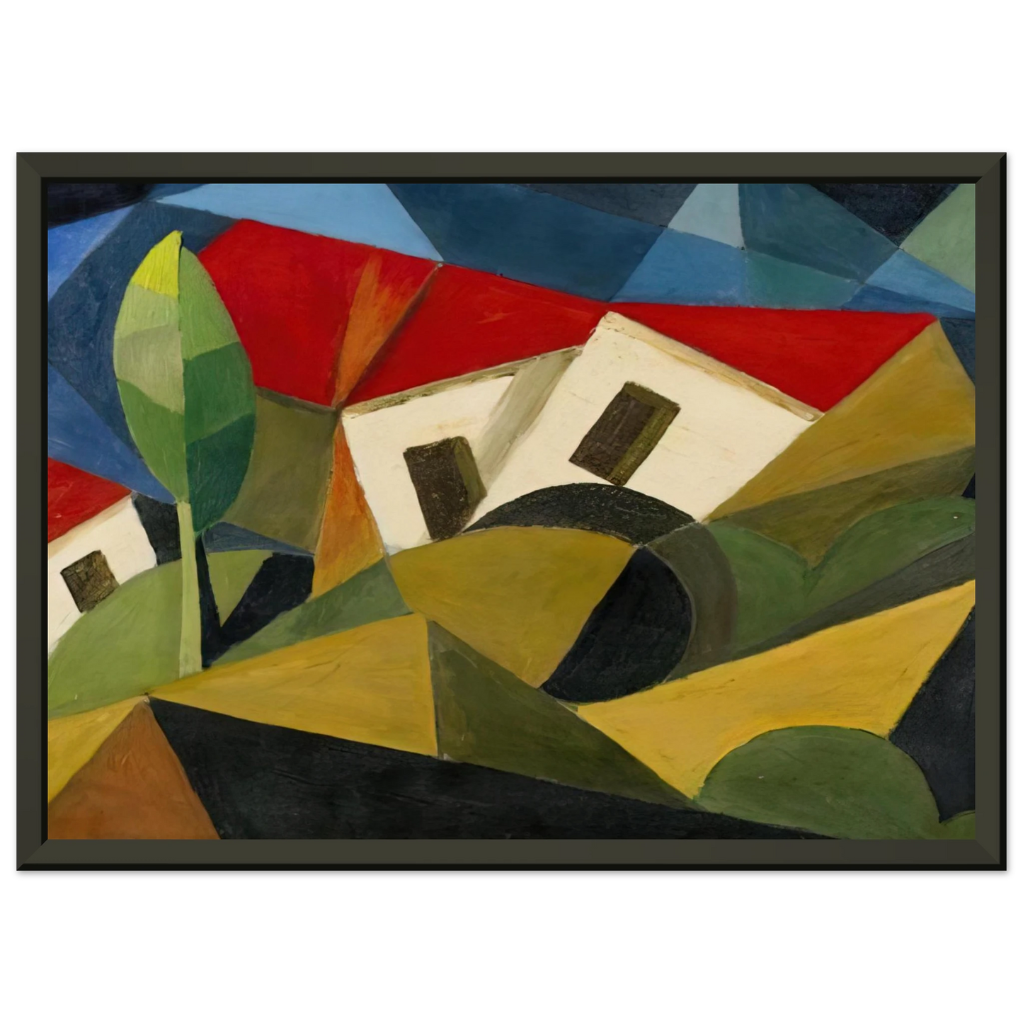 Enrico Prampolini LANDSCAPE 1918 Framed Art Print - Aluminum Frame - 40x50 cm / 16x20 inches