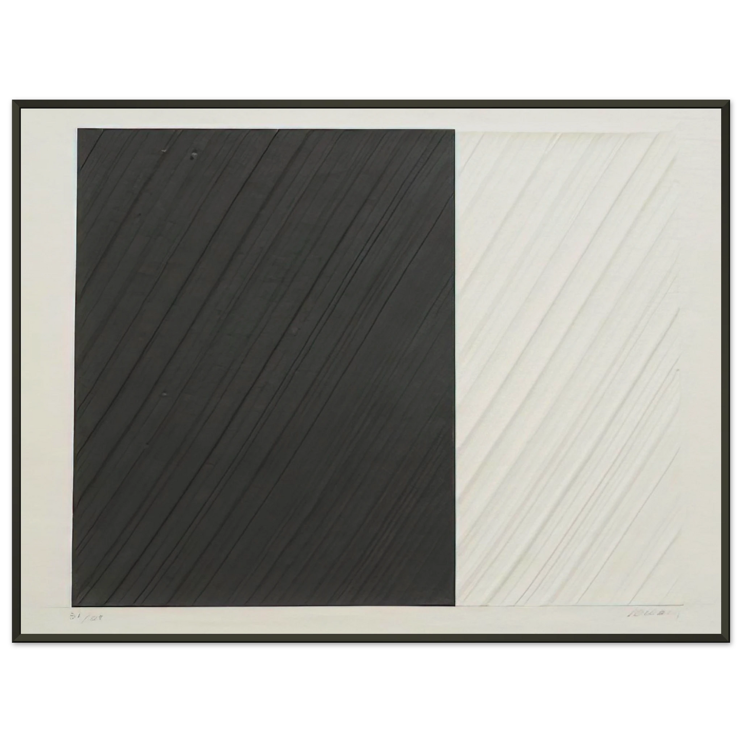 Pierre Soulages Untitled 1991 Framed Art Print - Aluminum Frame - 60x80 cm / 24x32 inches