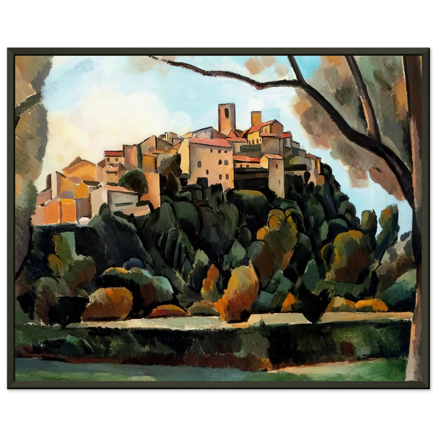 Andre Derain VISTA DE SAINT PAUL DE VENCE 1910 Framed Art Print - Aluminum Frame - 70x100 cm / 28x40 inches