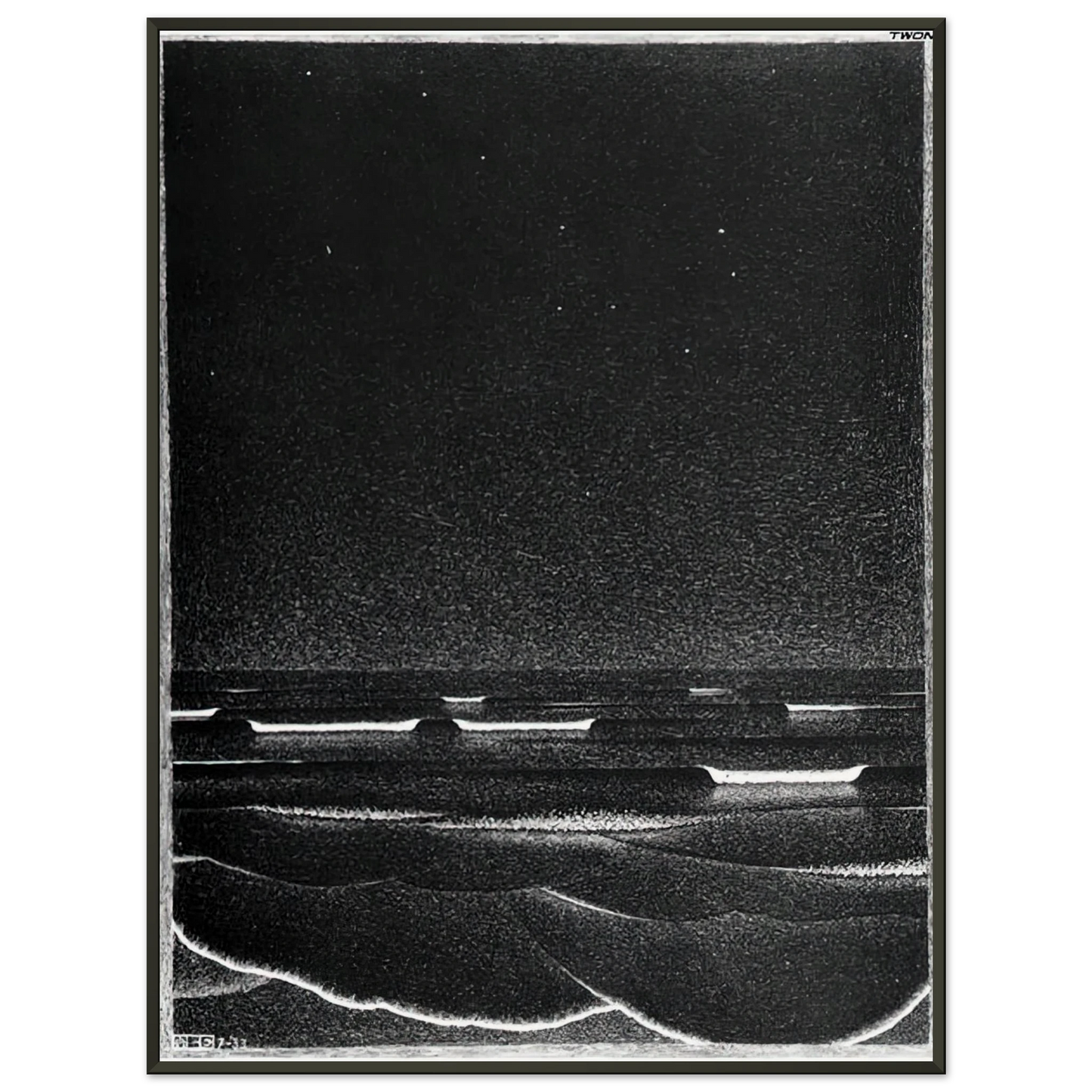 MC Escher  FLUORESCENT SEA Framed Art Print  - Aluminum Frame - 60x80 cm / 24x32 inches