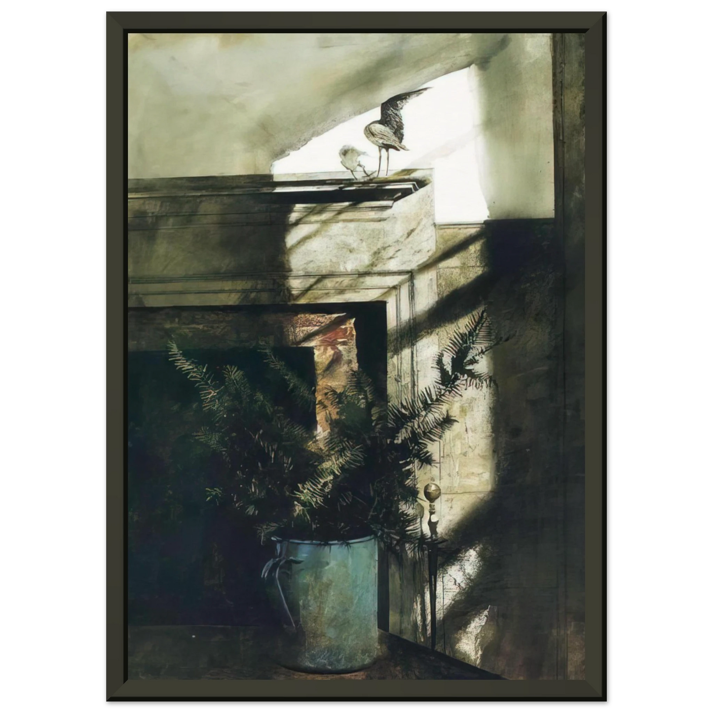 Andrew Wyeth BIRD IN THE HOUSE Framed Art Print - Aluminum Frame - 60x80 cm / 24x32 inches