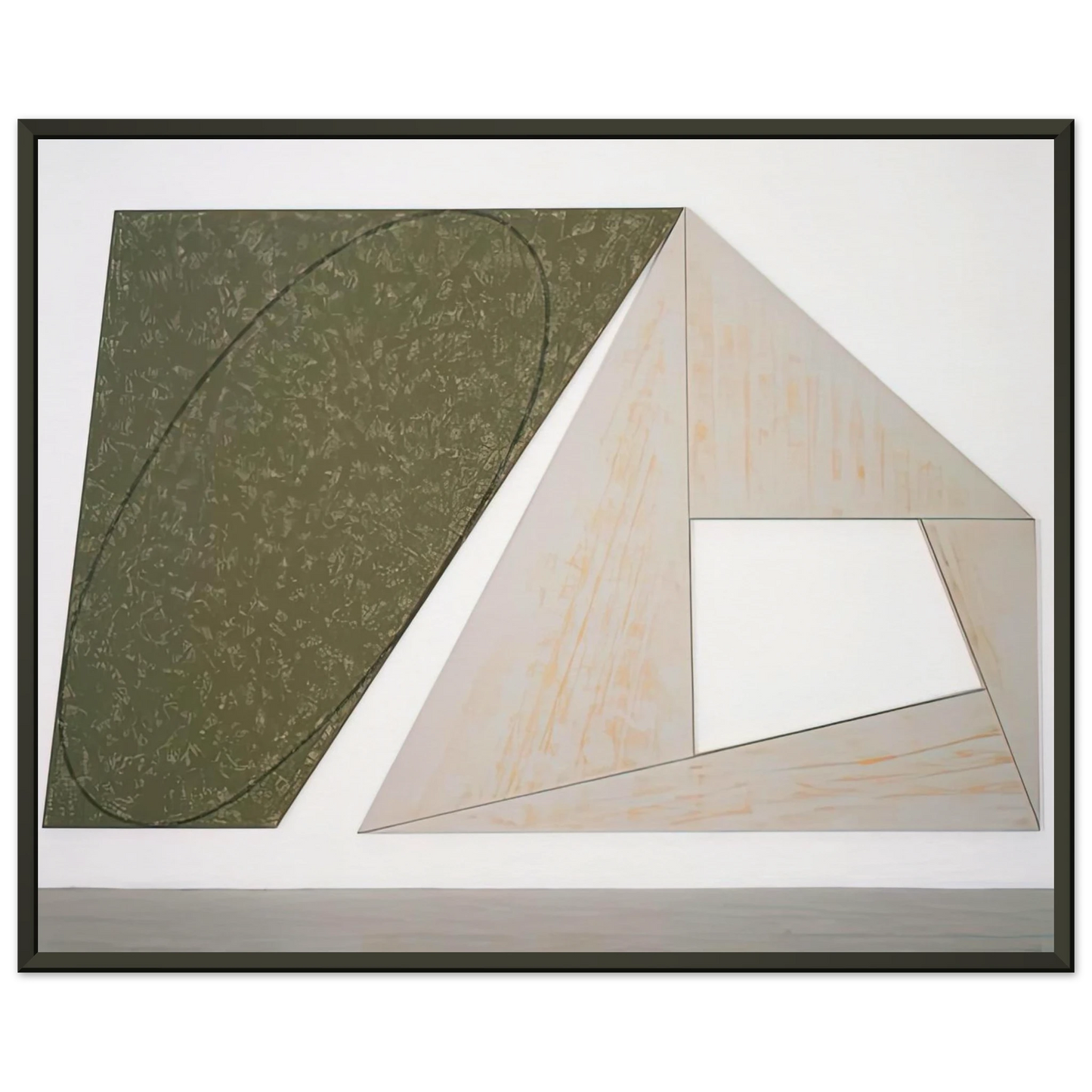 Robert Mangold GREEN TILTED ELLIPSE GRAY FRAME 1989 Framed Art Print - Aluminum Frame - 70x100 cm / 28x40 inches