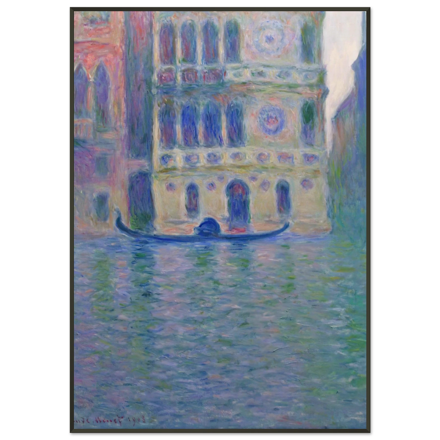 claude monet  Palazzo Dario 4 Framed Art Print  - Aluminum Frame - 21x29.7 cm / 8x12"