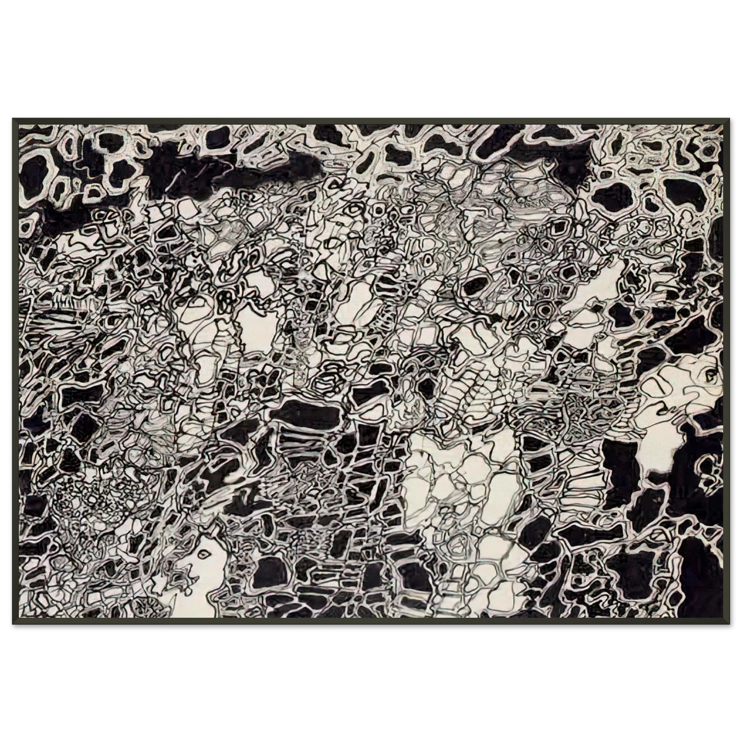 Jean Dubuffet BRIGHT METEOR Framed Art Print - Aluminum Frame - 21x29.7 cm / 8x12"