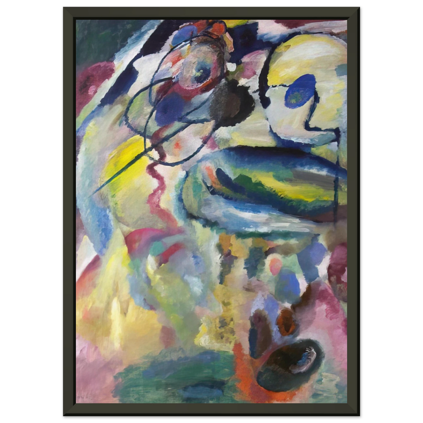 Wassily Kandinsky PICTURE WITH A CIRCLE 1911 Framed Art Print - Aluminum Frame - 60x80 cm / 24x32 inches