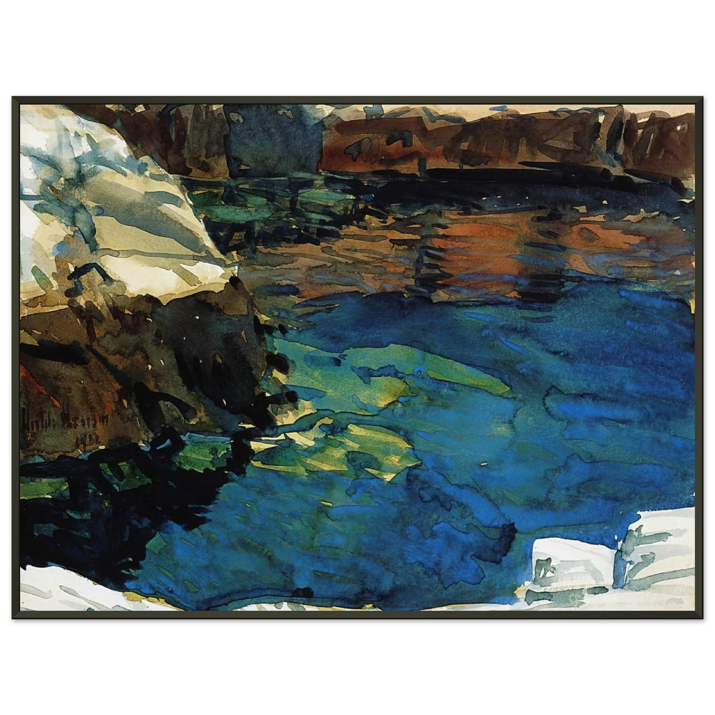 Childe Hassam The Cove Framed Art Print - Aluminum Frame - 60x80 cm / 24x32 inches