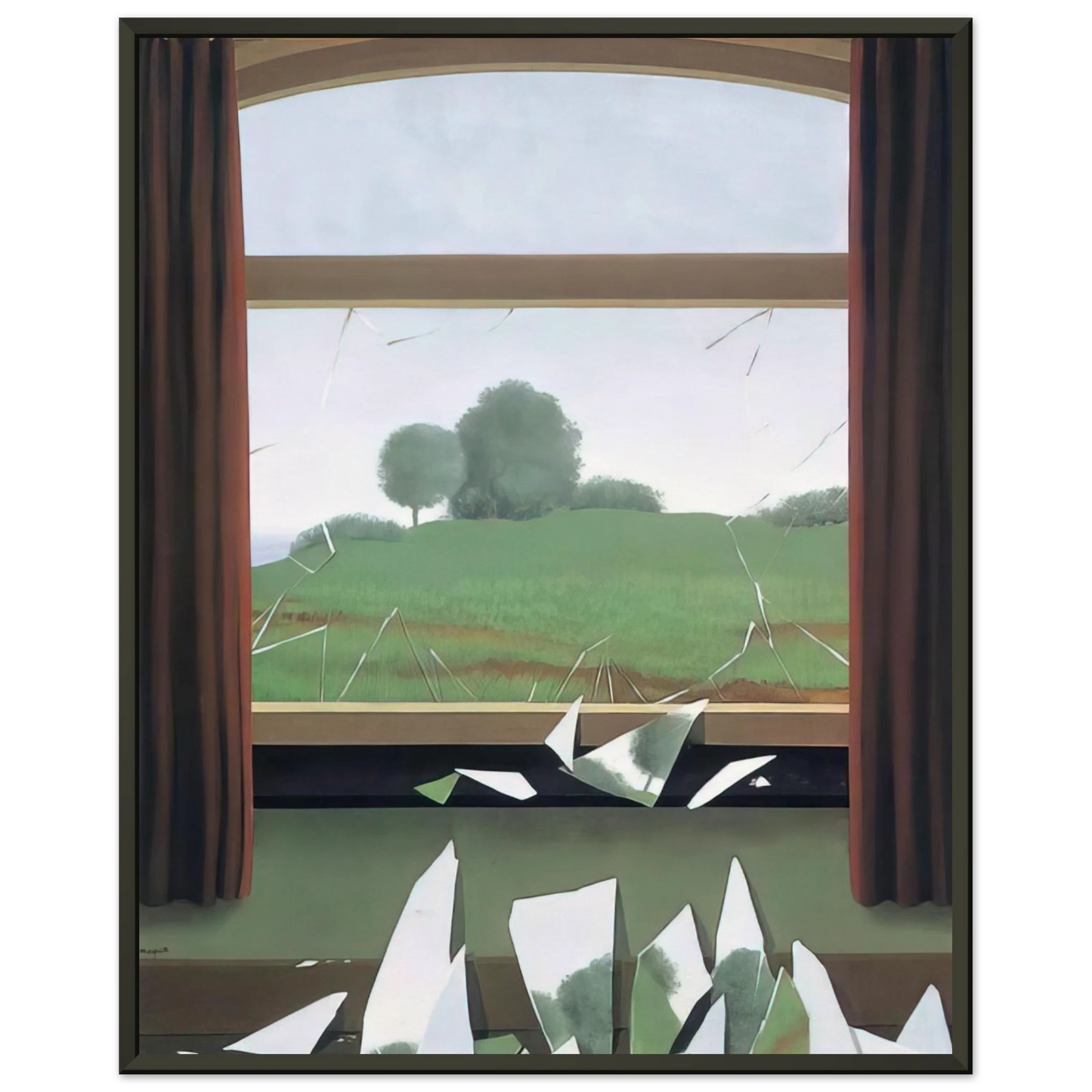 Rene Magritte THE KEY TO THE FIELDS 1936 Framed Art Print - Aluminum Frame - 40x50 cm / 16x20 inches
