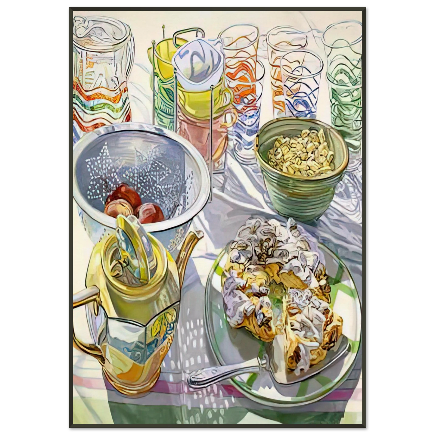 Janet Fish COFFEE CAKE 2003 Framed Art Print - Aluminum Frame - 21x29.7 cm / 8x12"