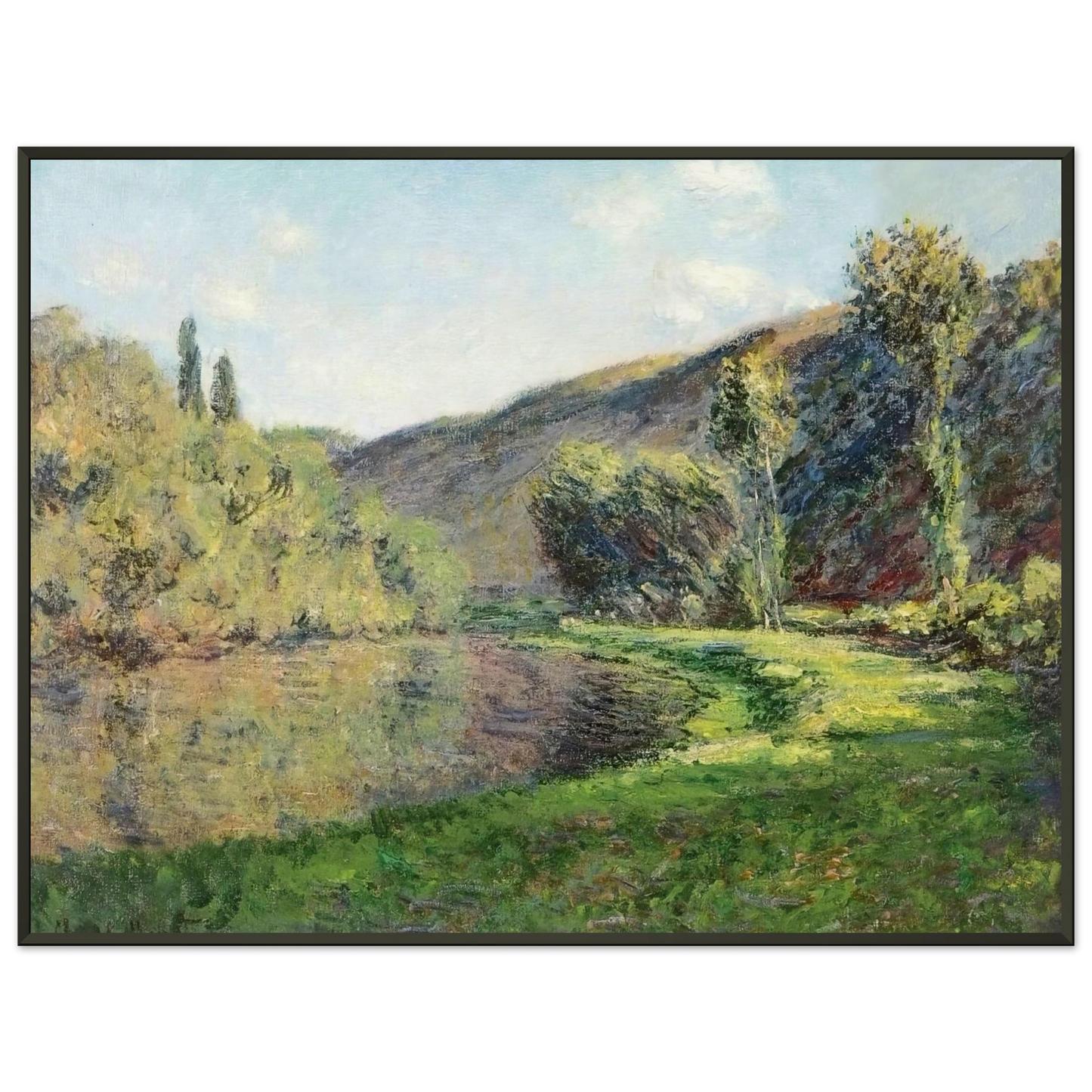 claude monet  The Arm of the Siene at Jeufosse Afternoon Framed Art Print  - Aluminum Frame - 70x100 cm / 28x40 inches