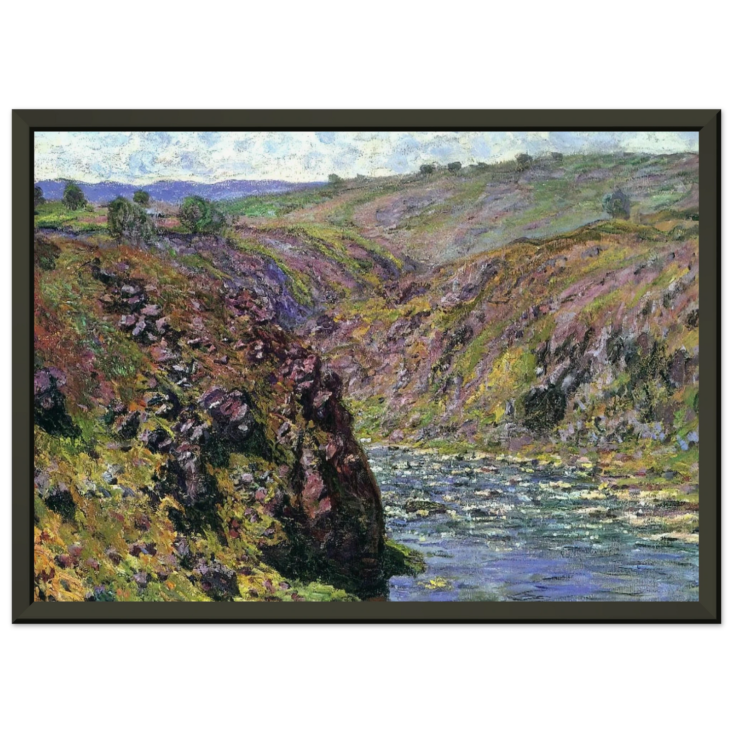claude monet Valley of the Creuse Sunlight Effect Framed Art Print - Aluminum Frame - 60x80 cm / 24x32 inches