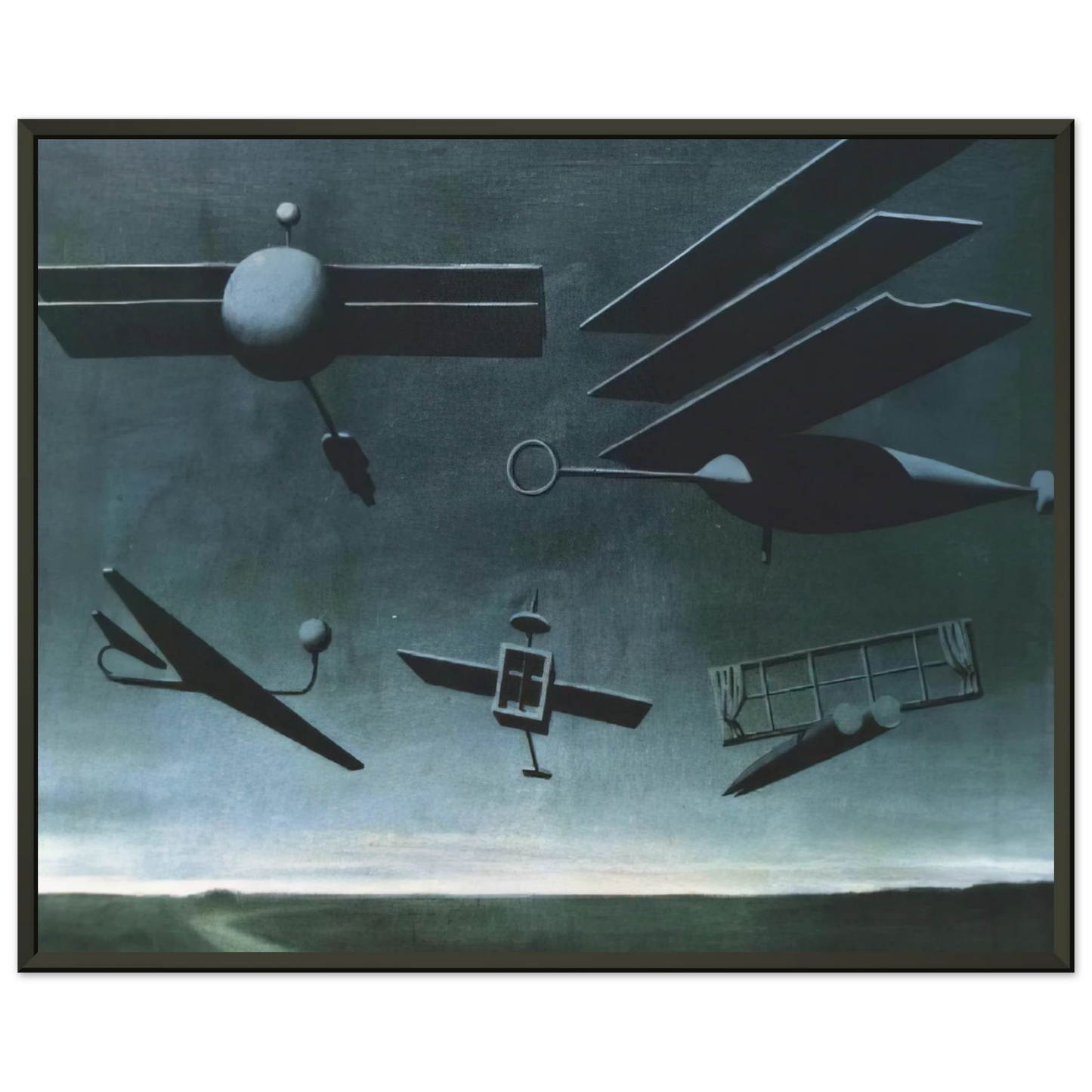 Rene Magritte BLACK FLAG 1937 Framed Art Print - Aluminum Frame - 70x100 cm / 28x40 inches
