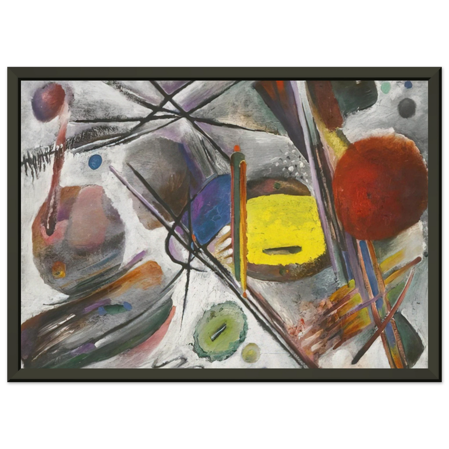 Rudolf Bauer UNTITLED 1919 Framed Art Print - Aluminum Frame - 60x80 cm / 24x32 inches