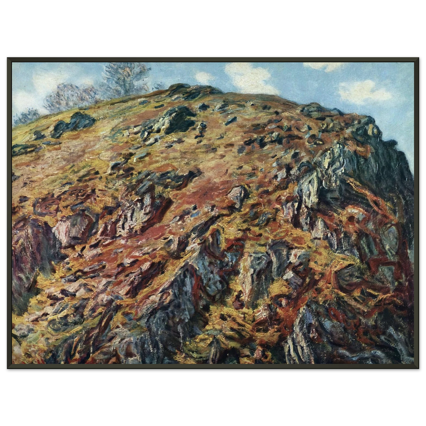 claude monet Study of Rocks Framed Art Print - Aluminum Frame - 40x50 cm / 16x20 inches