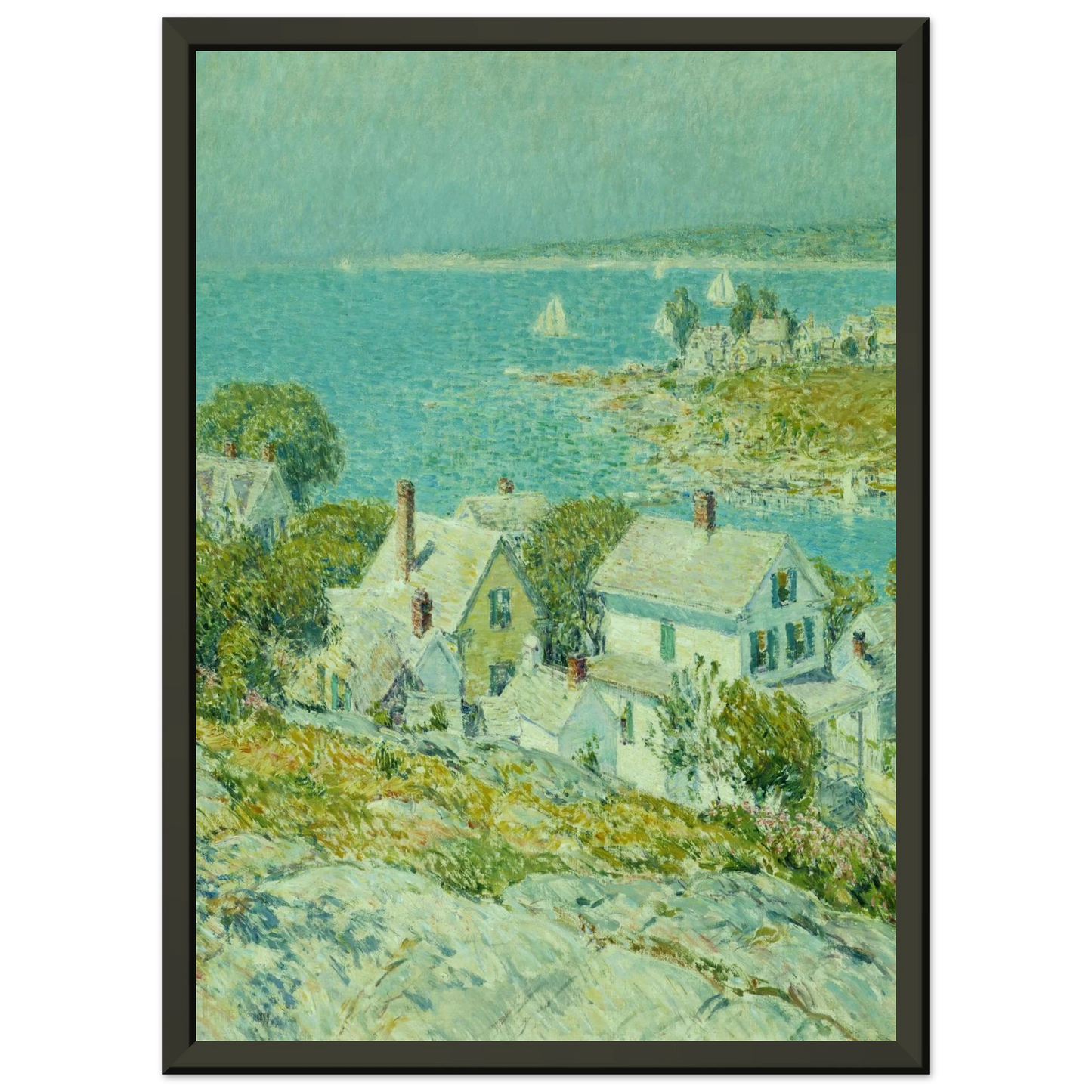 Childe Hassam New England Headlands Framed Art Print - Aluminum Frame - 60x80 cm / 24x32 inches