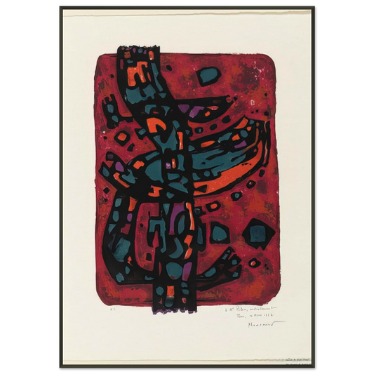 Alfred Manessier  Living Flame  1954 Framed Art Print  - Aluminum Frame - 21x29.7 cm / 8x12"