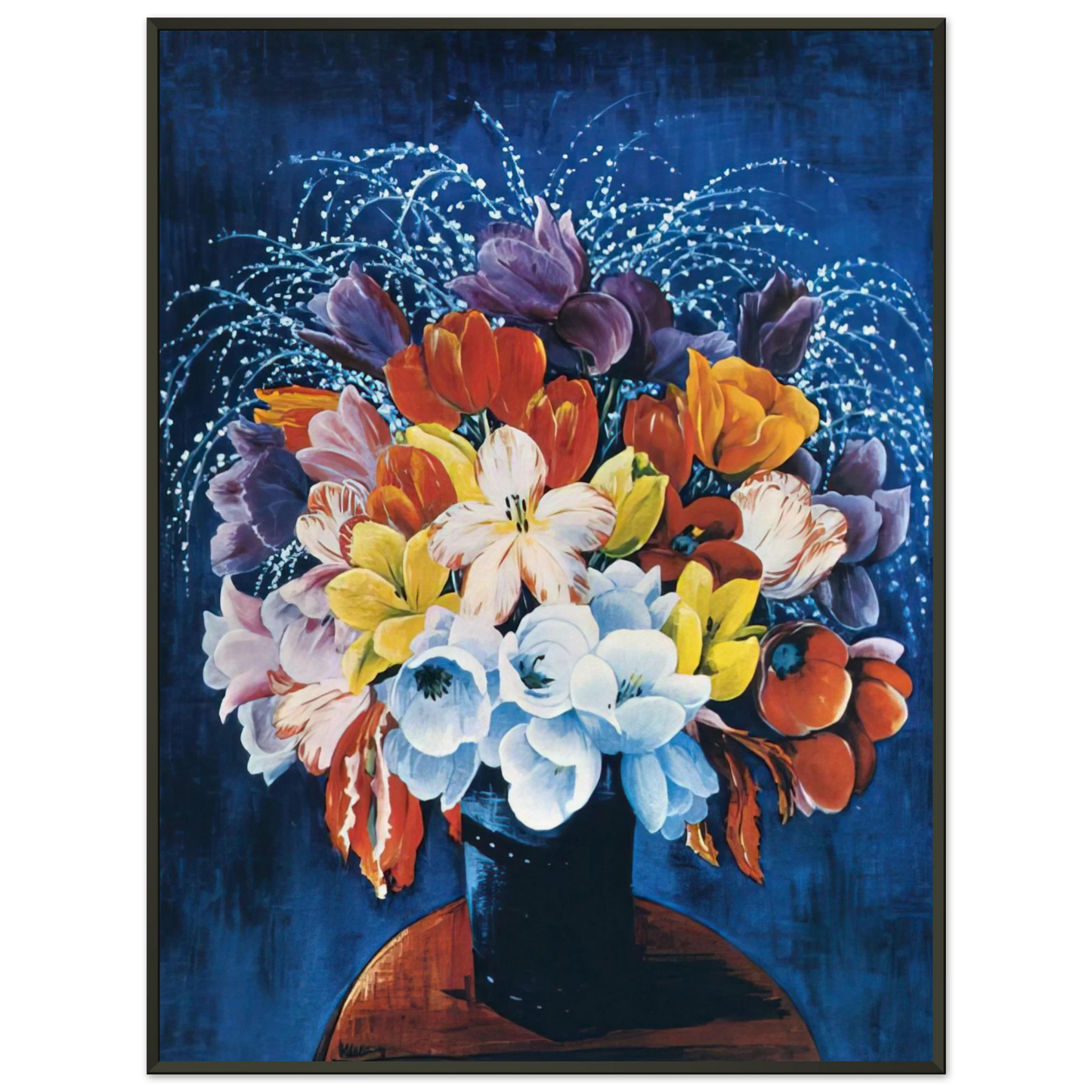Moise Kisling BOUQUET OF TULIPS Framed Art Print - Aluminum Frame - 60x80 cm / 24x32 inches