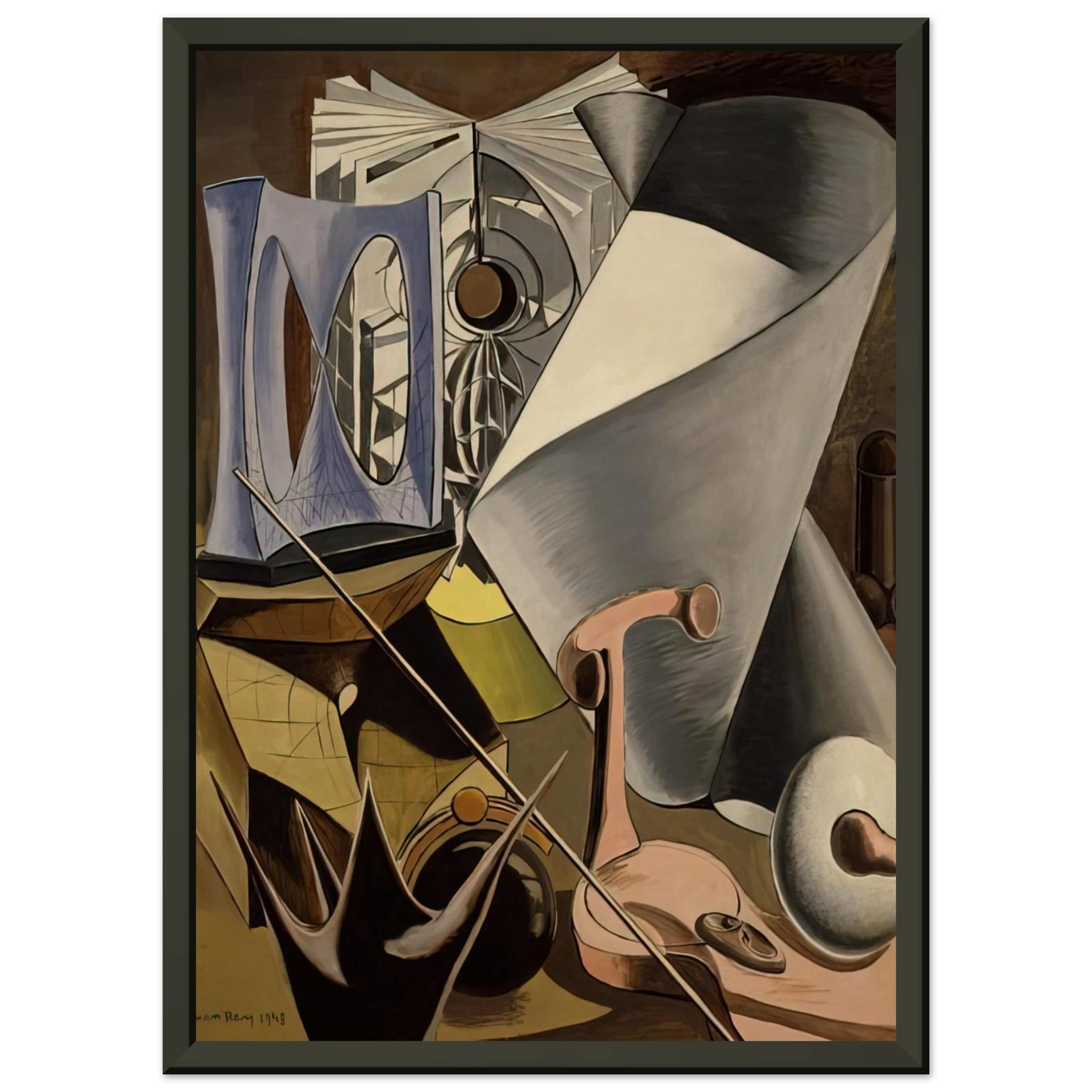 Man Ray SHAKESPEAREAN EQUATION TWELFTH NIGHT Framed Art Print - Aluminum Frame - 60x80 cm / 24x32 inches