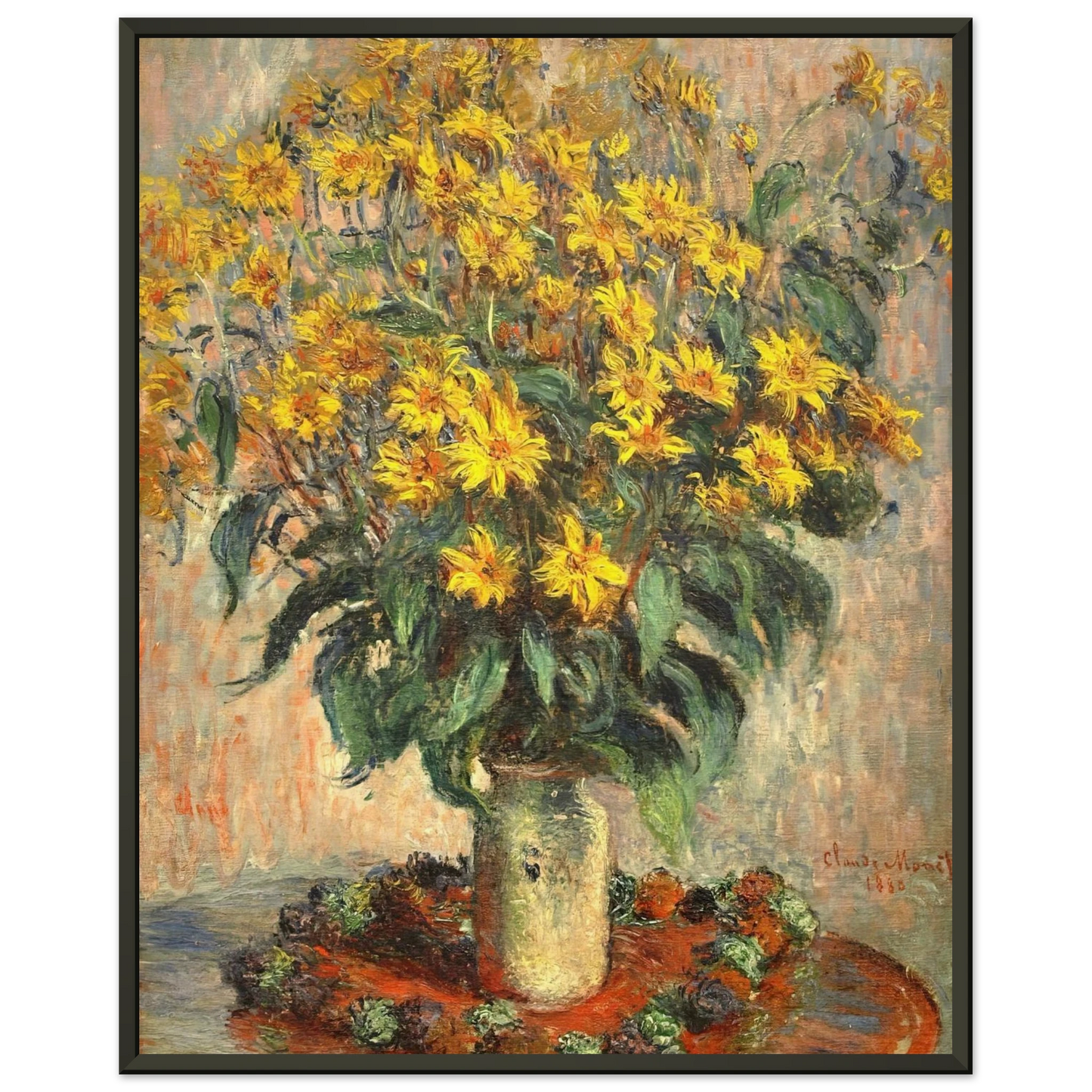 claude monet  Jerusalem Artichokes Framed Art Print  - Aluminum Frame - 40x50 cm / 16x20 inches