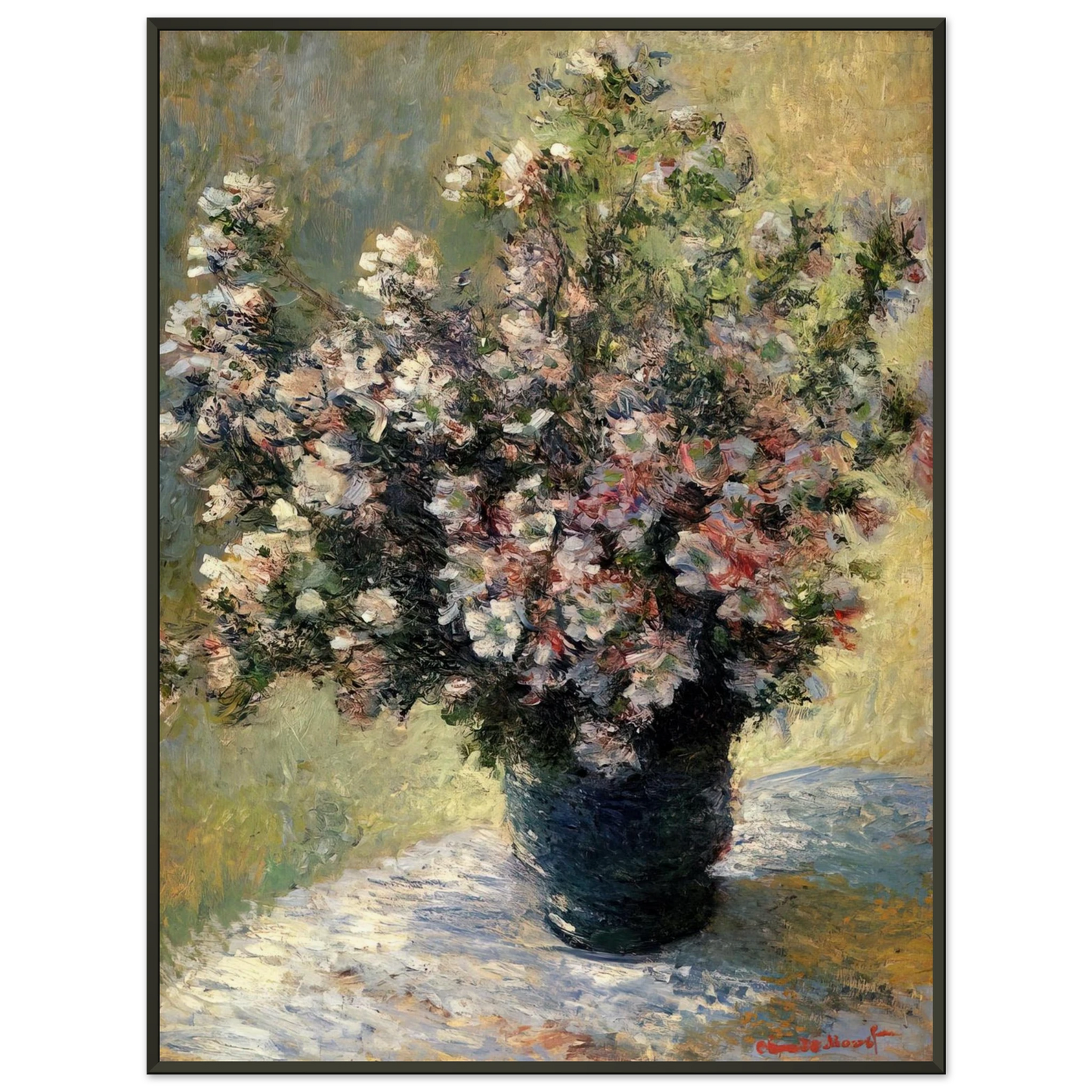 claude monet Vase of Flowers Framed Art Print - Aluminum Frame - 70x100 cm / 28x40 inches
