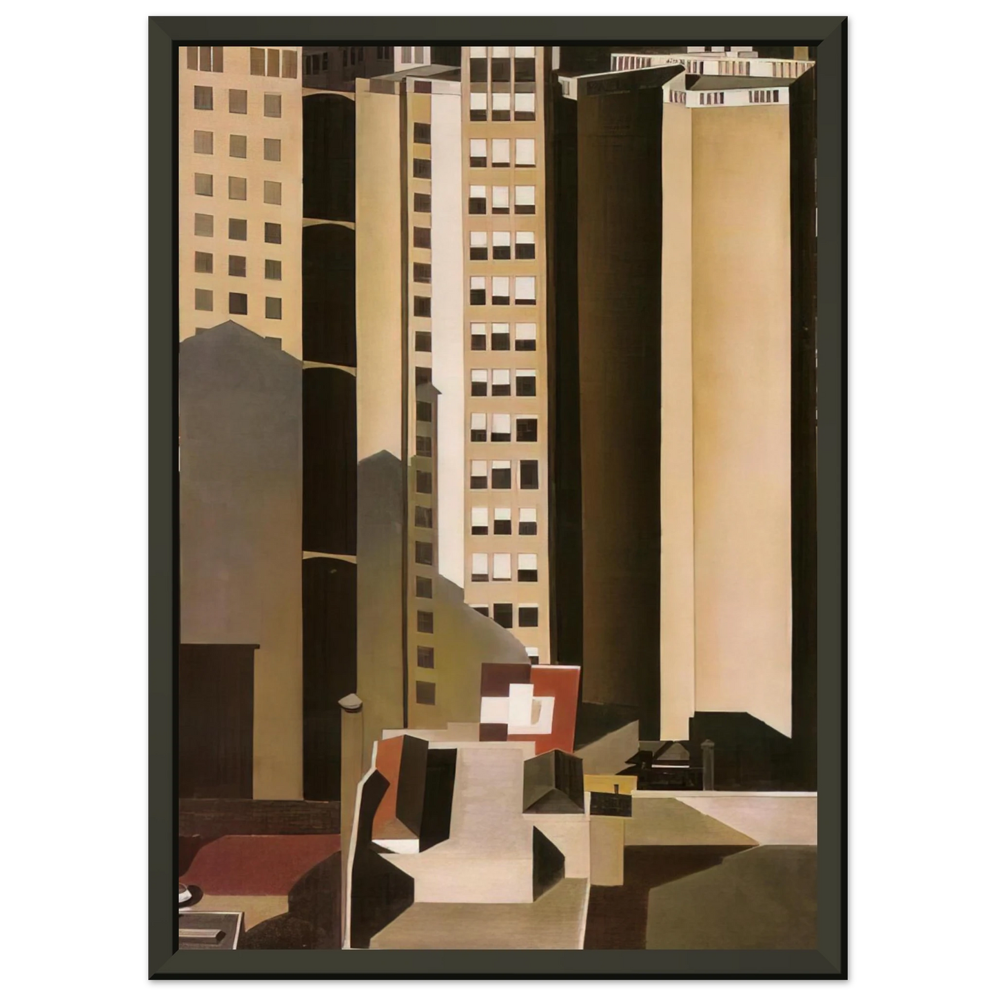 Charles Sheeler Skyscrapers 1922 Framed Art Print - Aluminum Frame - 70x100 cm / 28x40 inches