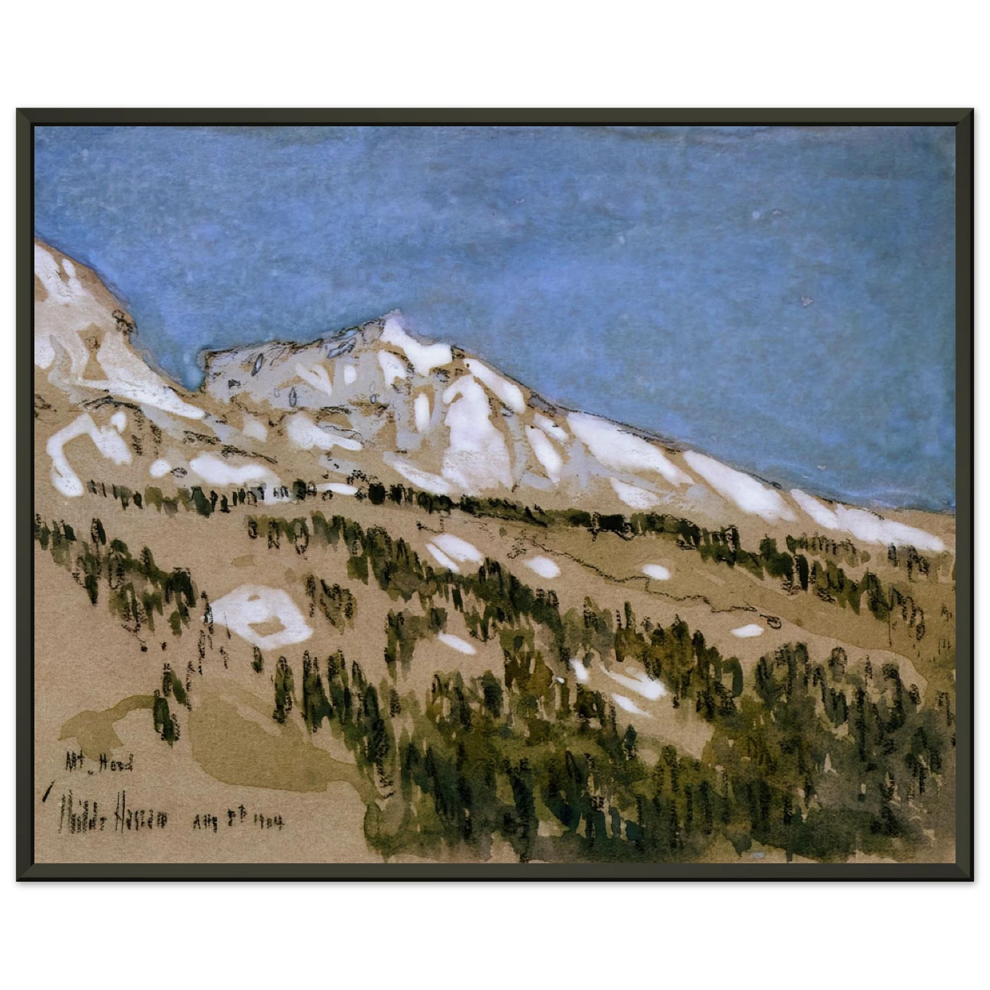 Childe Hassam Mt Hood Oregon Framed Art Print - Aluminum Frame - 40x50 cm / 16x20 inches