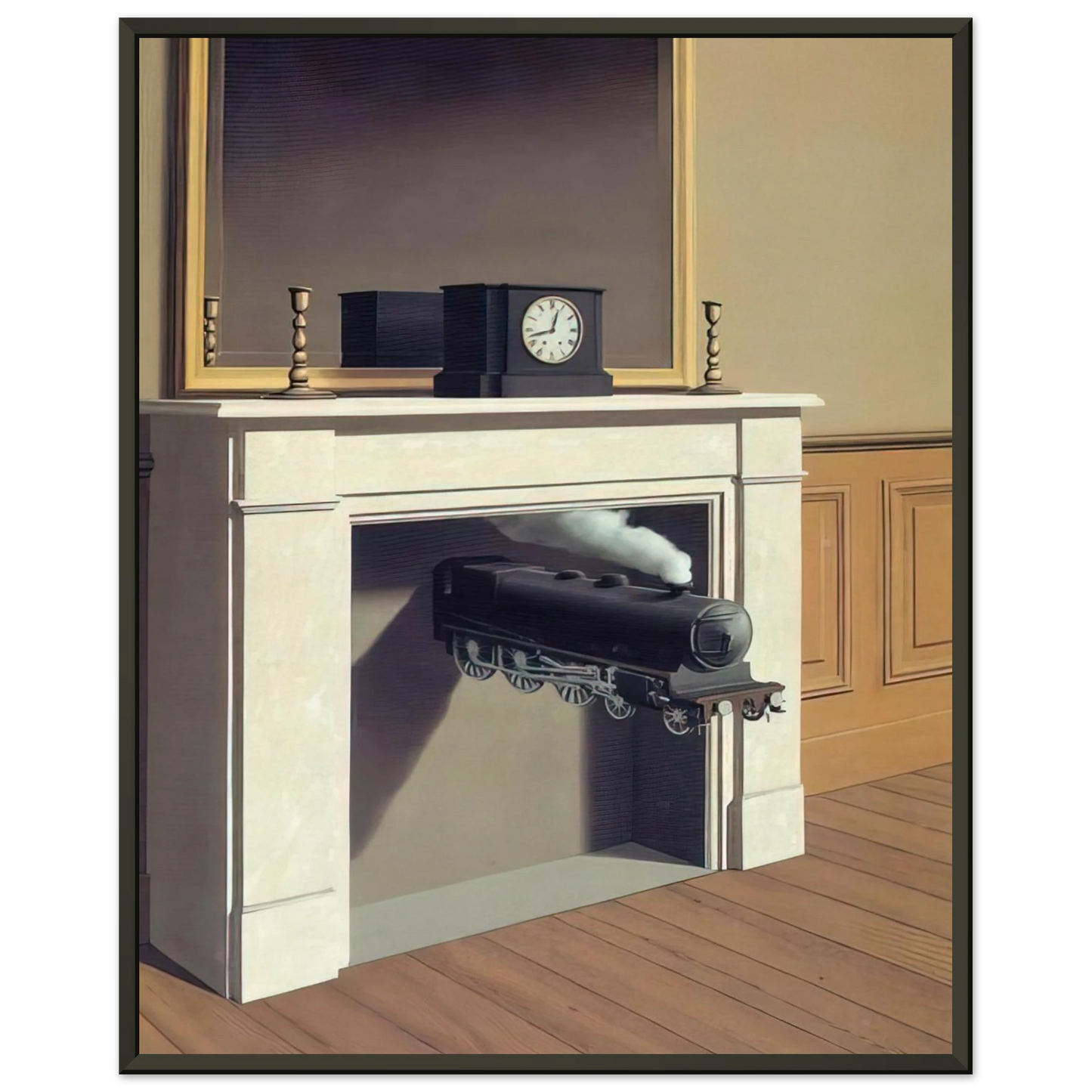Rene Magritte TIME TRANSFIXED 1938 Framed Art Print - Aluminum Frame - 60x80 cm / 24x32 inches