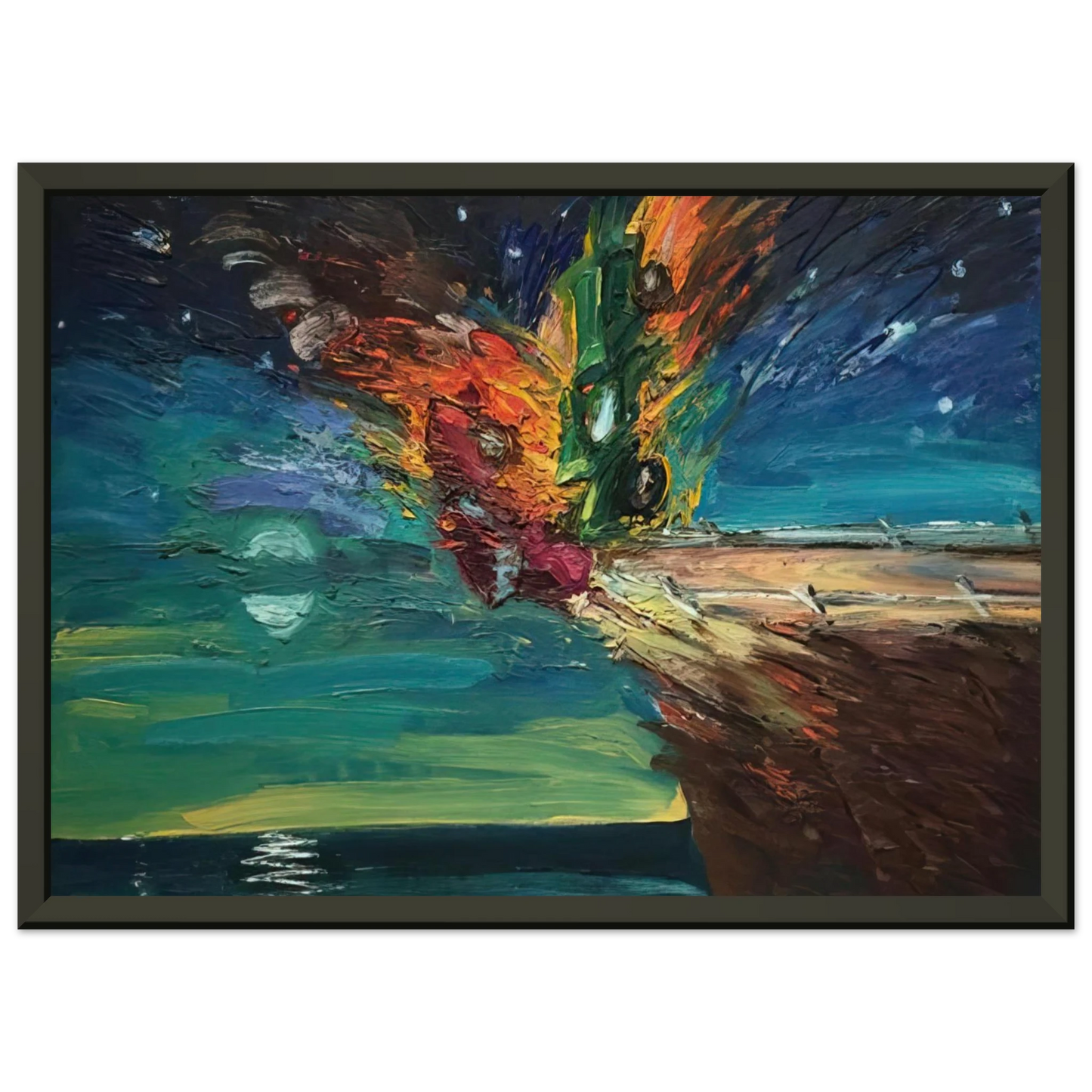 Carlos Almaraz Over the Edge 1984 Framed Art Print - Aluminum Frame - 60x80 cm / 24x32 inches
