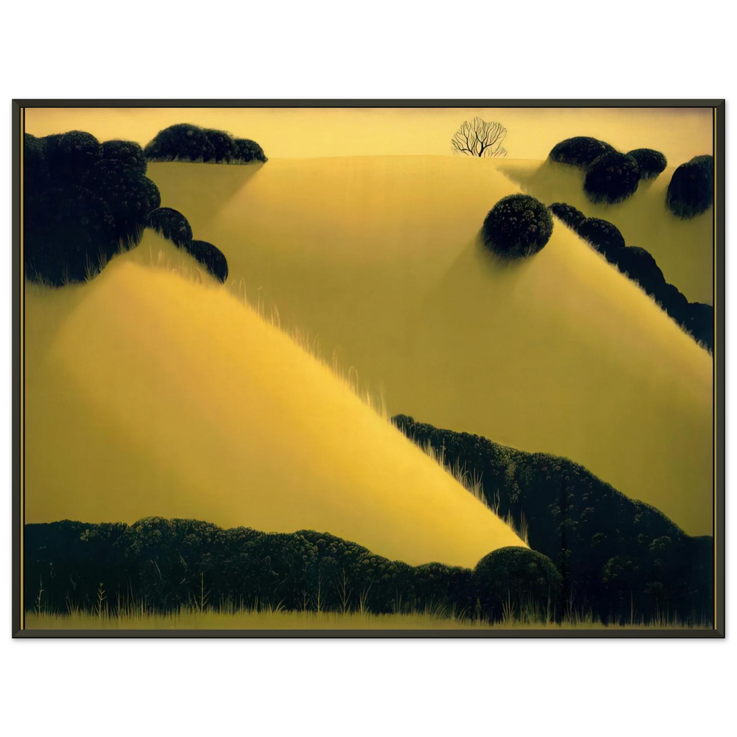 Eyvind Earle  Golden Hills Framed Art Print  - Aluminum Frame - 40x50 cm / 16x20 inches