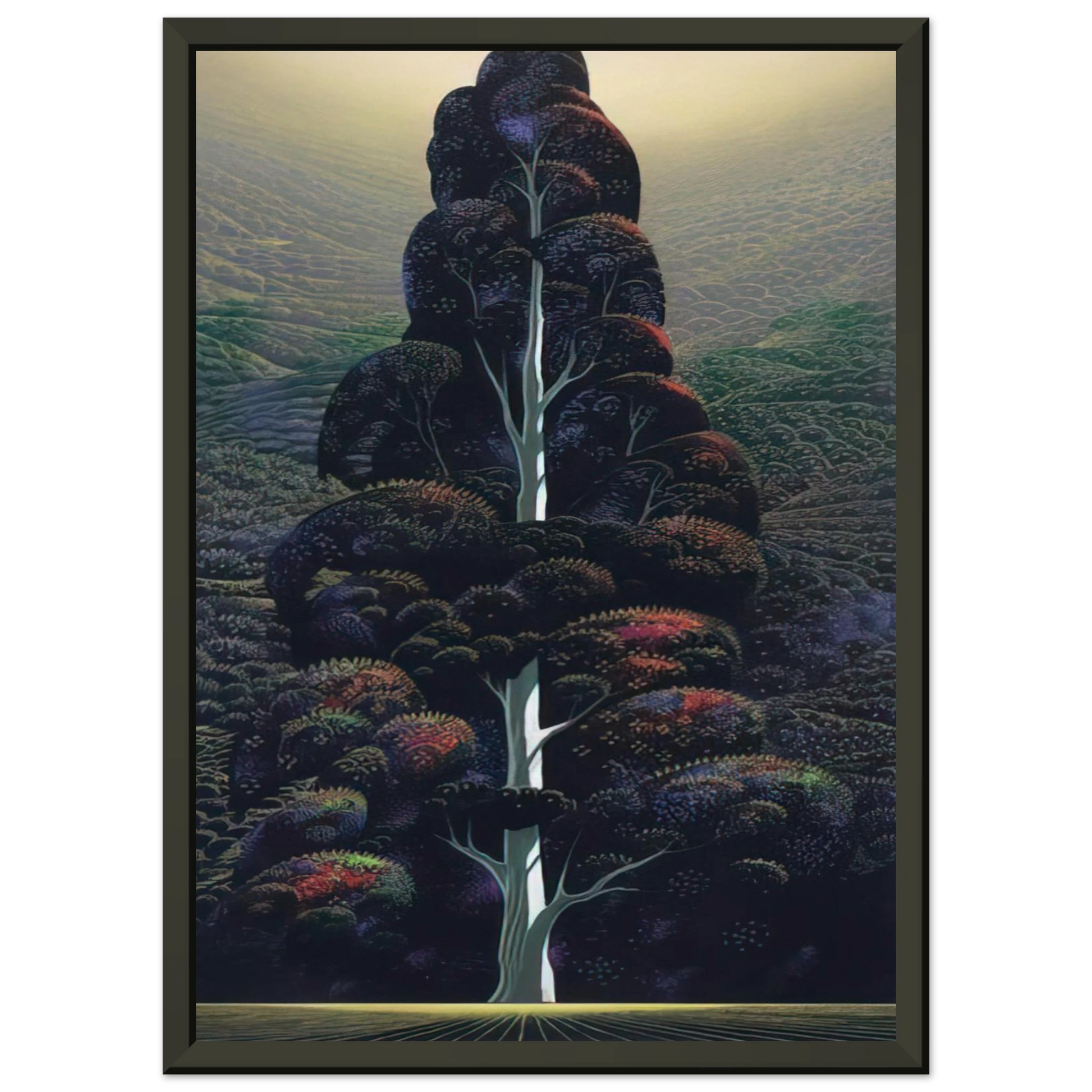 Eyvind Earle  Reaching for the Sky Framed Art Print  - Aluminum Frame - 70x100 cm / 28x40 inches
