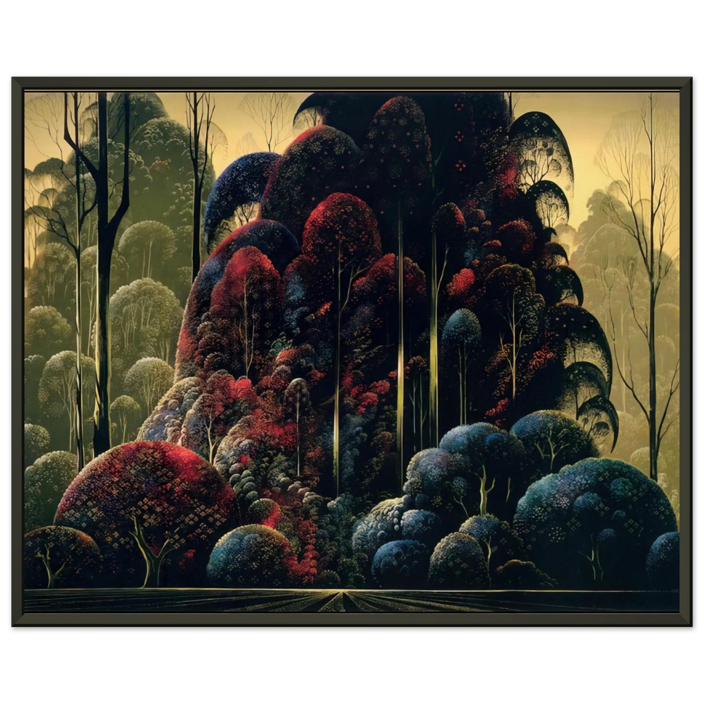 Eyvind Earle Wind Breaks Framed Art Print - Aluminum Frame - 60x80 cm / 24x32 inches
