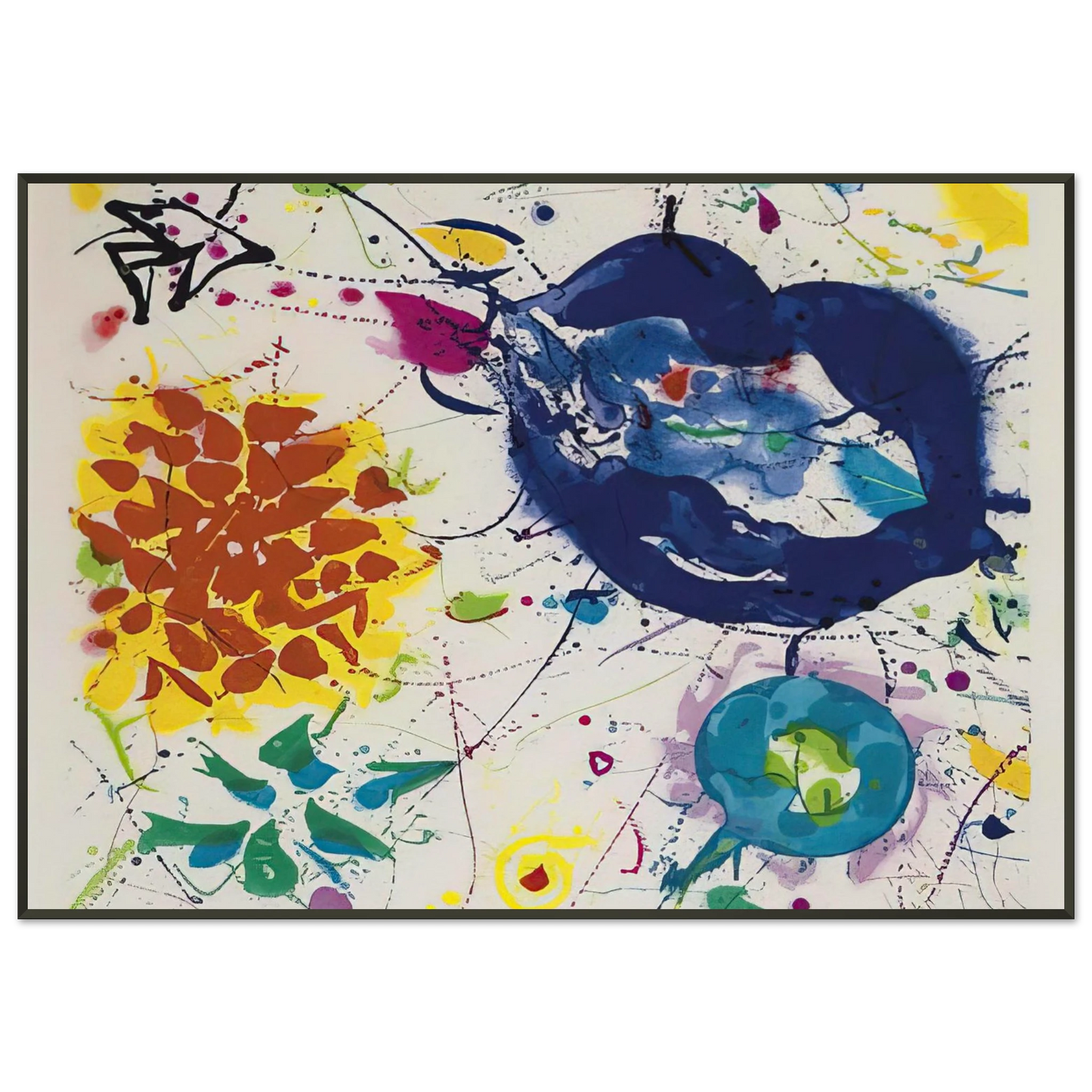 Sam Francis Senza Titolo III Framed Art Print - Aluminum Frame - 21x29.7 cm / 8x12"