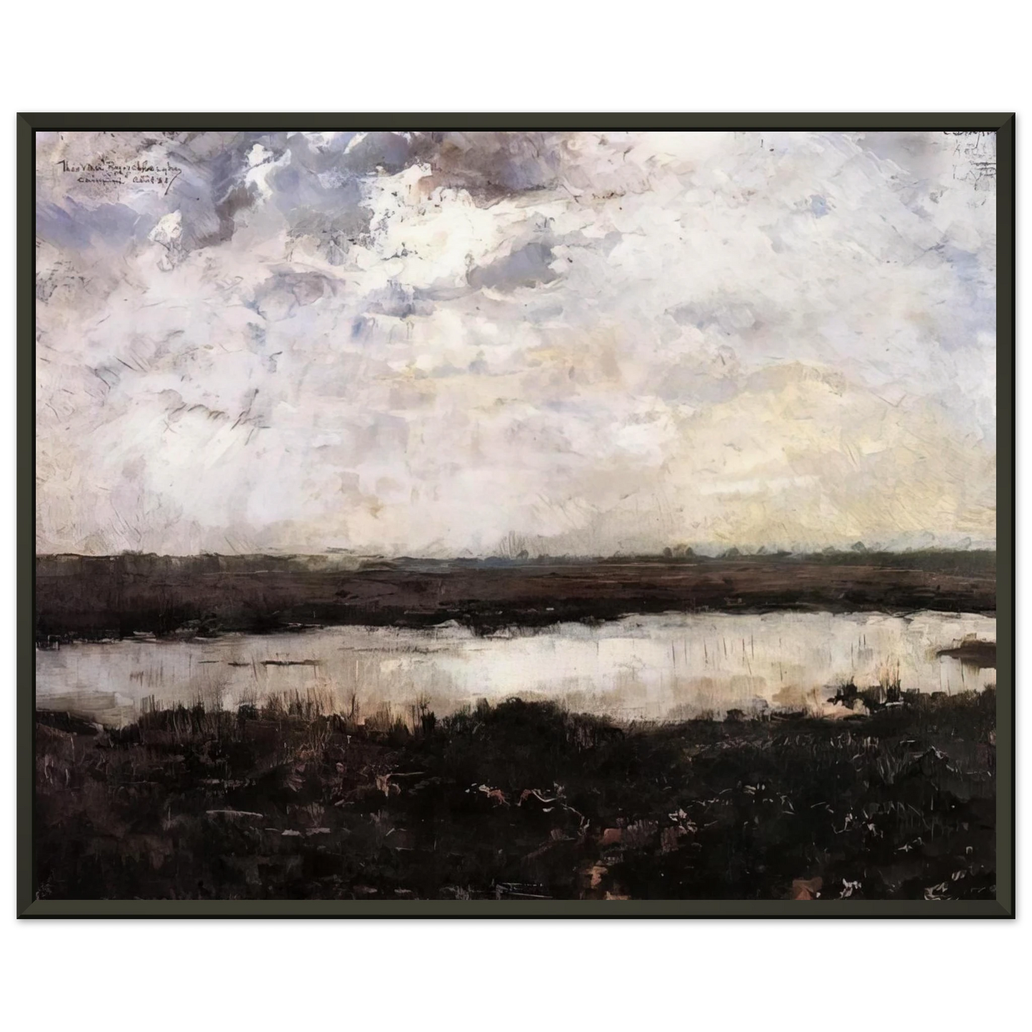 Theo van Rysselberghe A POND IN CAMPINE 1884 Framed Art Print - Aluminum Frame - 40x50 cm / 16x20 inches