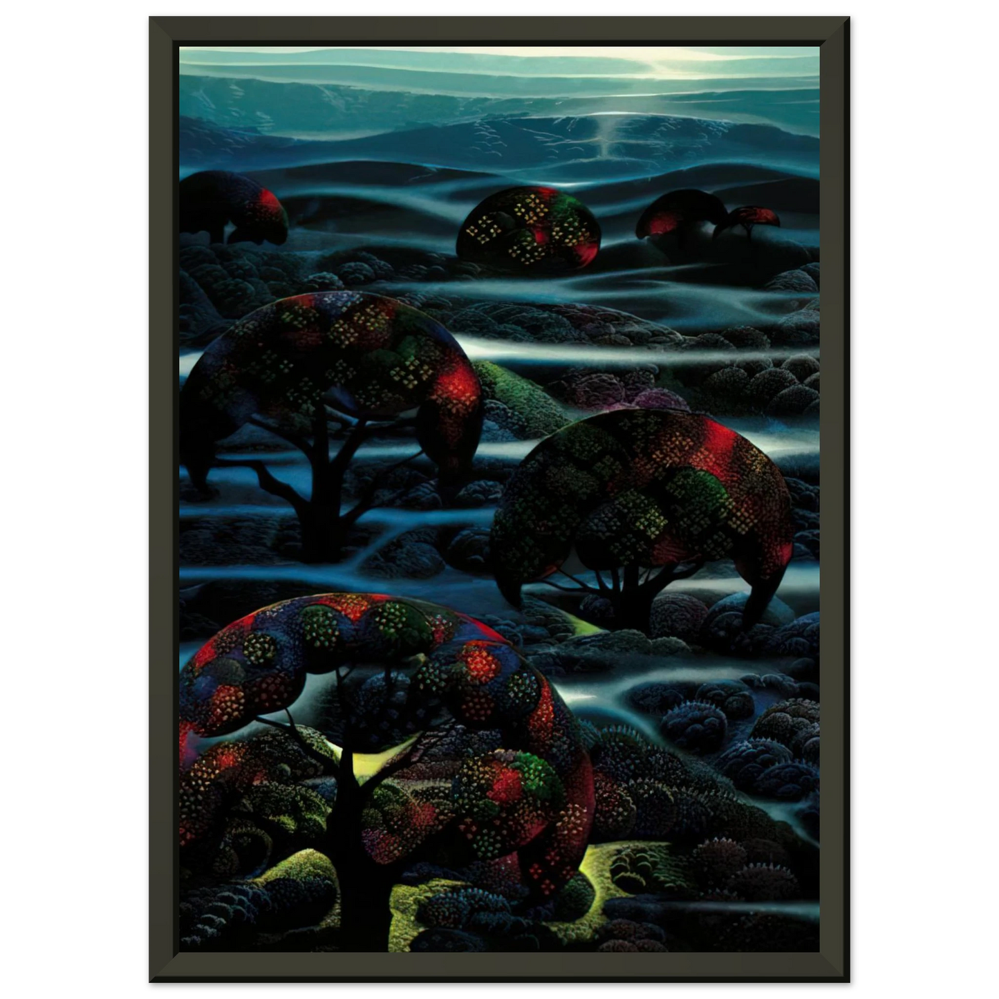 Eyvind Earle  Garden of Dreams Framed Art Print  - Aluminum Frame - 40x50 cm / 16x20 inches