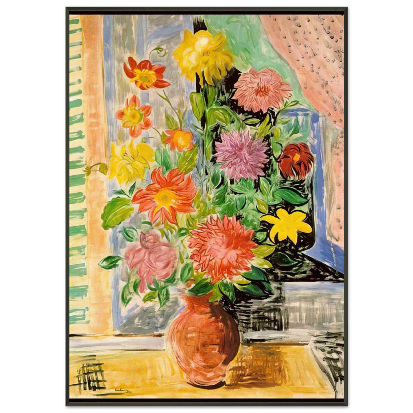 Moise Kisling GRAND BOUQUET Framed Art Print - Aluminum Frame - 21x29.7 cm / 8x12"