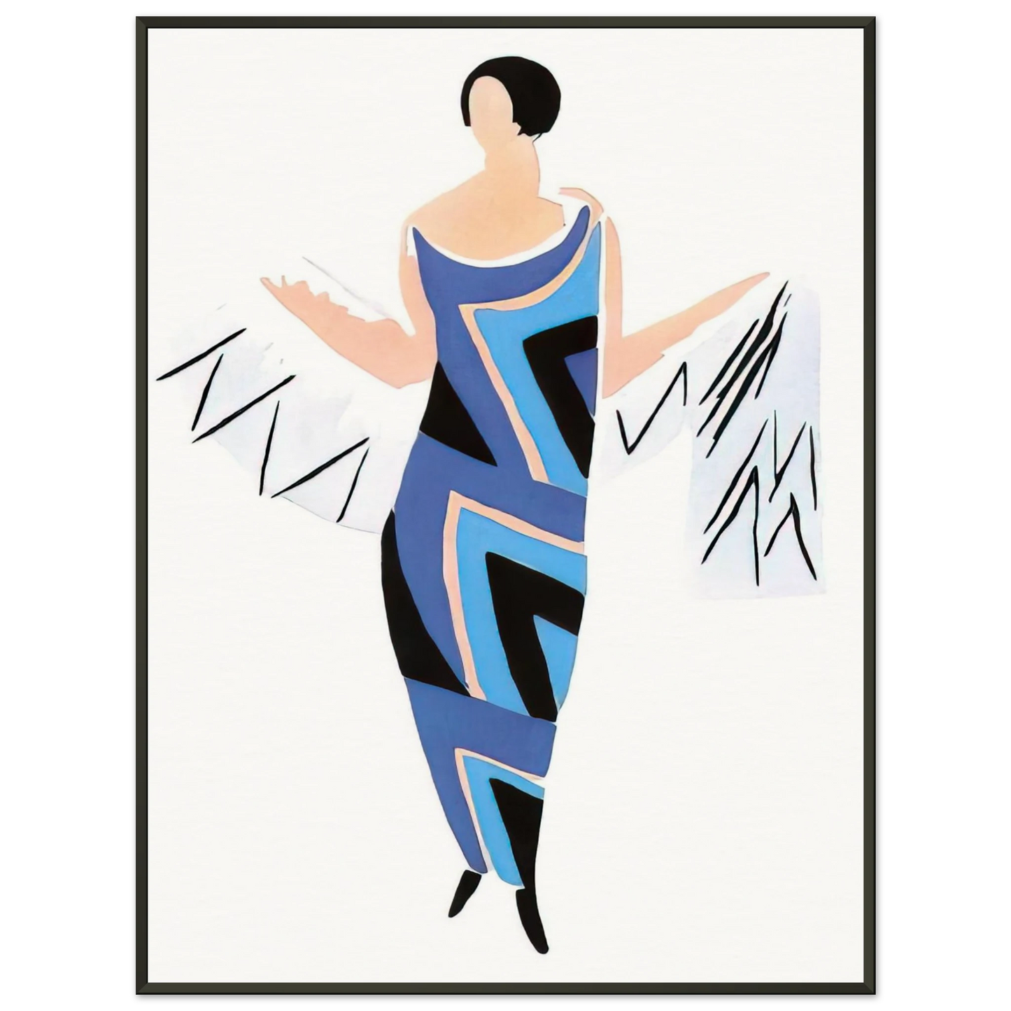 Sonia Delaunay FASHION ILLUSTRATION 4 Framed Art Print - Aluminum Frame - 60x80 cm / 24x32 inches