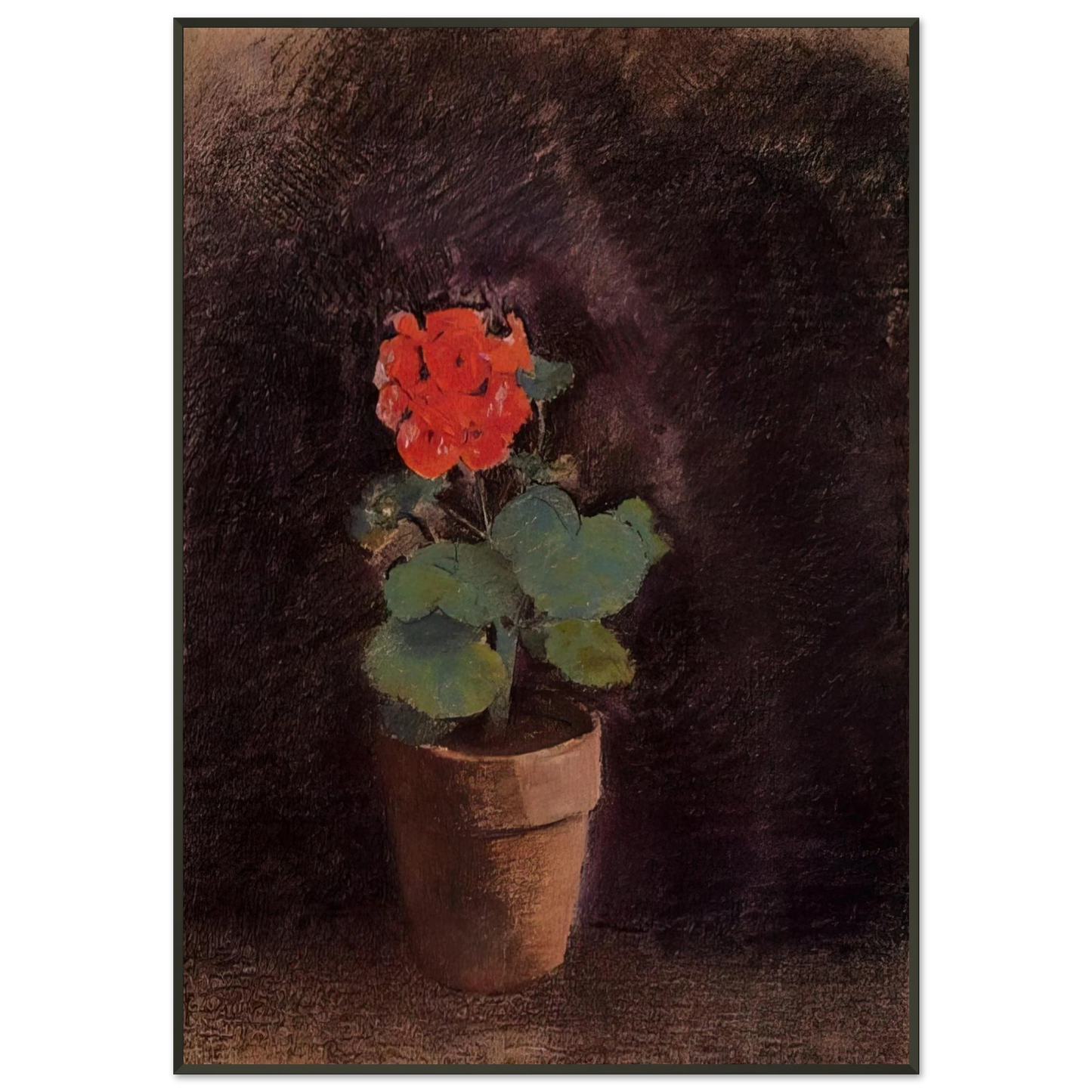 Odilon Redon GERANIUM Framed Art Print - Aluminum Frame - 21x29.7 cm / 8x12"