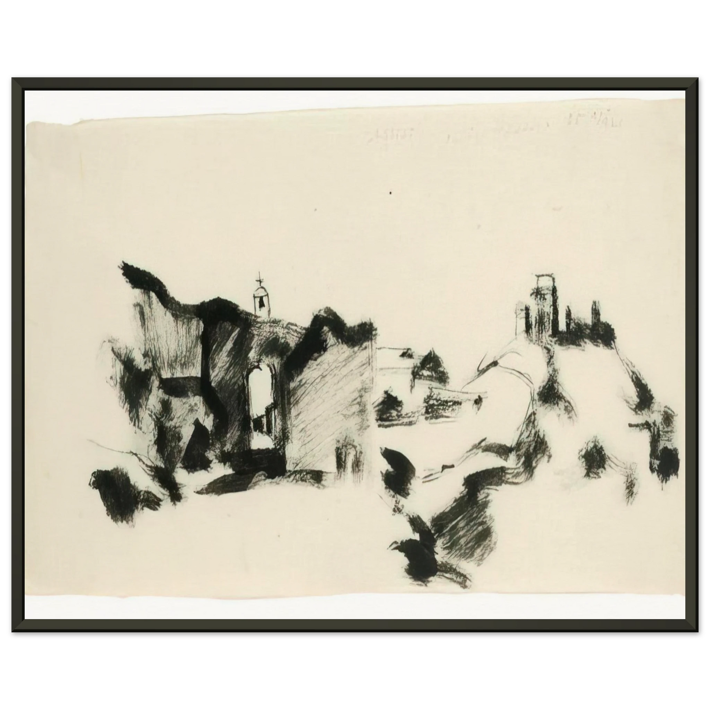Julius Bissier Assisi 35 marzo 1935 Framed Art Print - Aluminum Frame - 70x100 cm / 28x40 inches