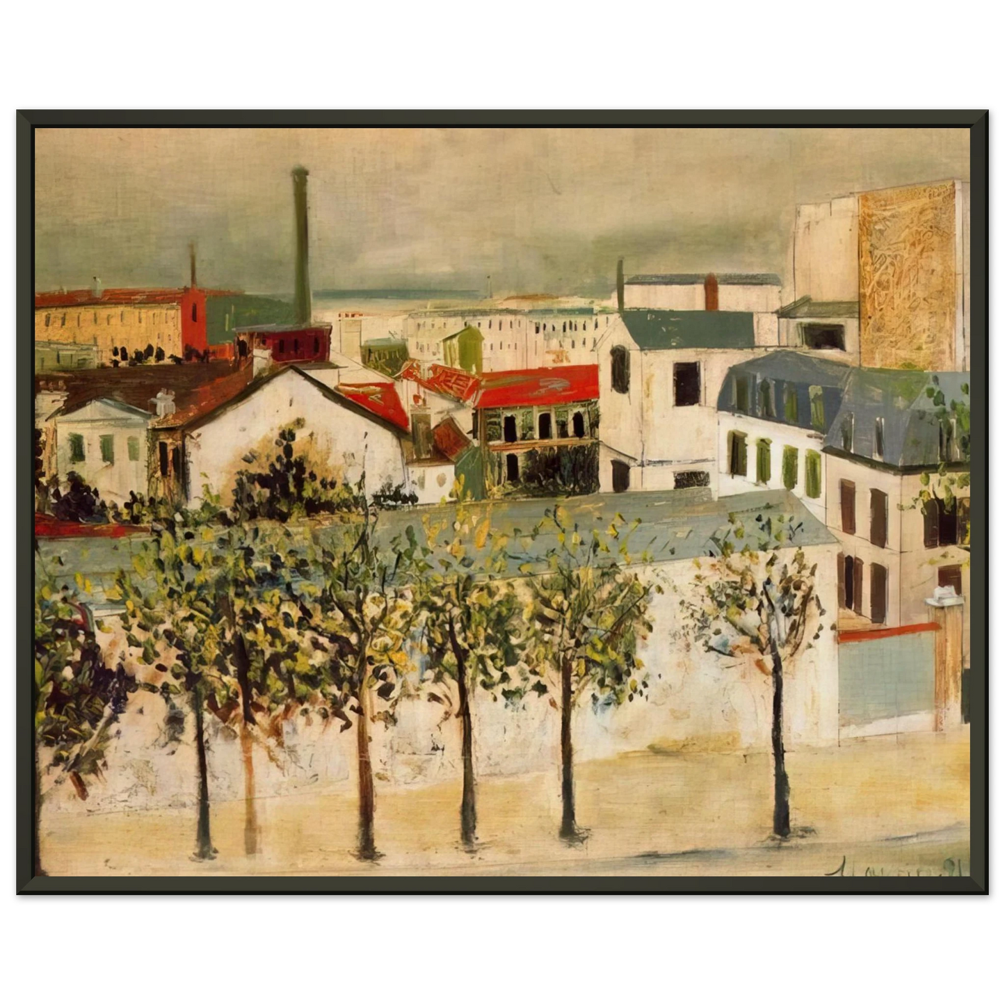 Maurice Utrillo PARIS SUBURBS Framed Art Print - Aluminum Frame - 70x100 cm / 28x40 inches