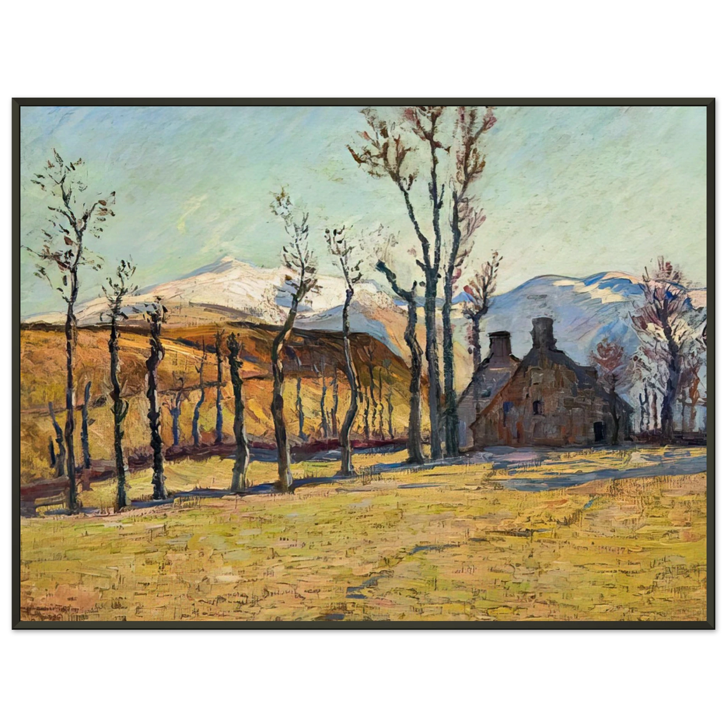 Armand Guillaumin Cottages in a landscape Framed Art Print - Aluminum Frame - 70x100 cm / 28x40 inches