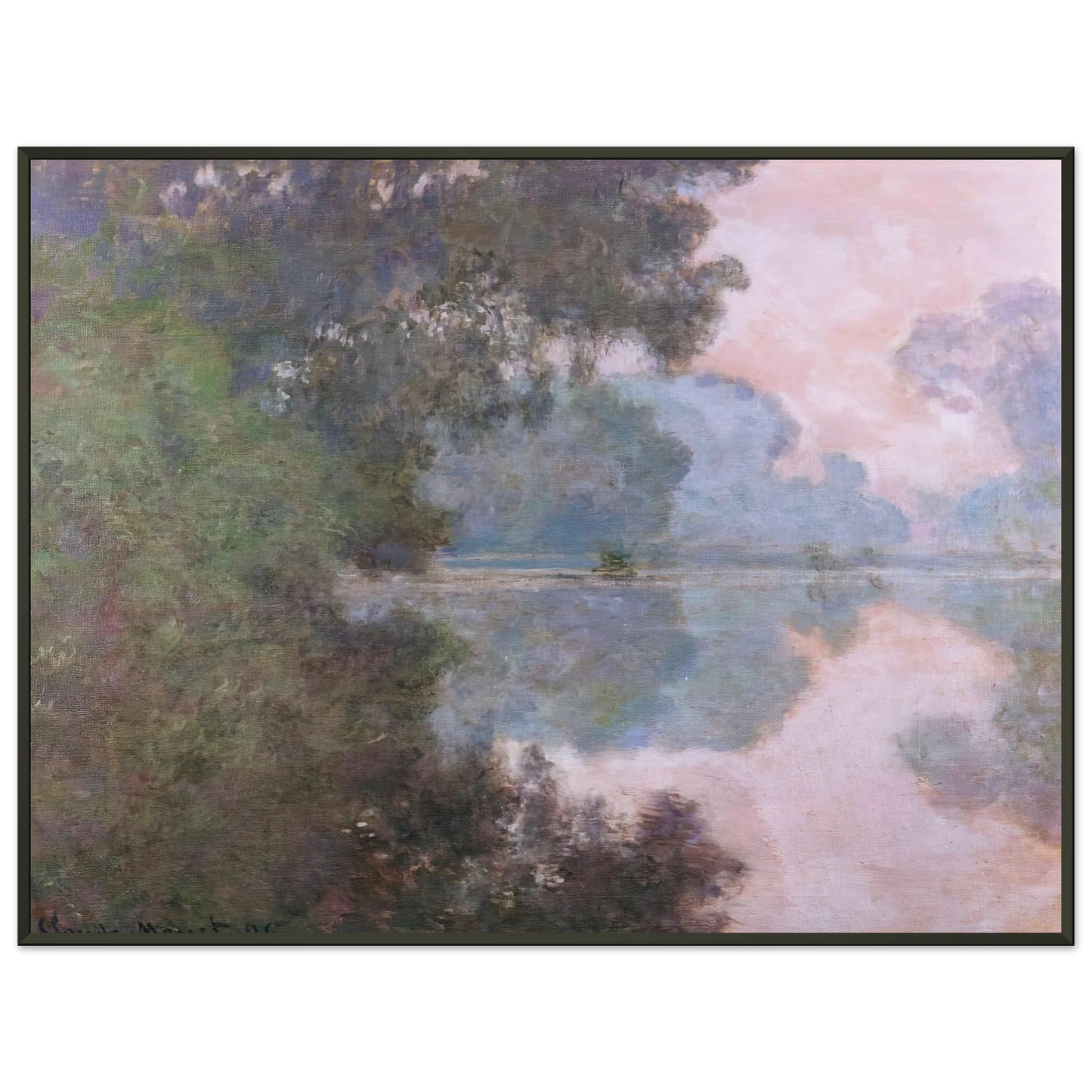claude monet  Morning on the Seine near Giverny Framed Art Print  - Aluminum Frame - 60x80 cm / 24x32 inches